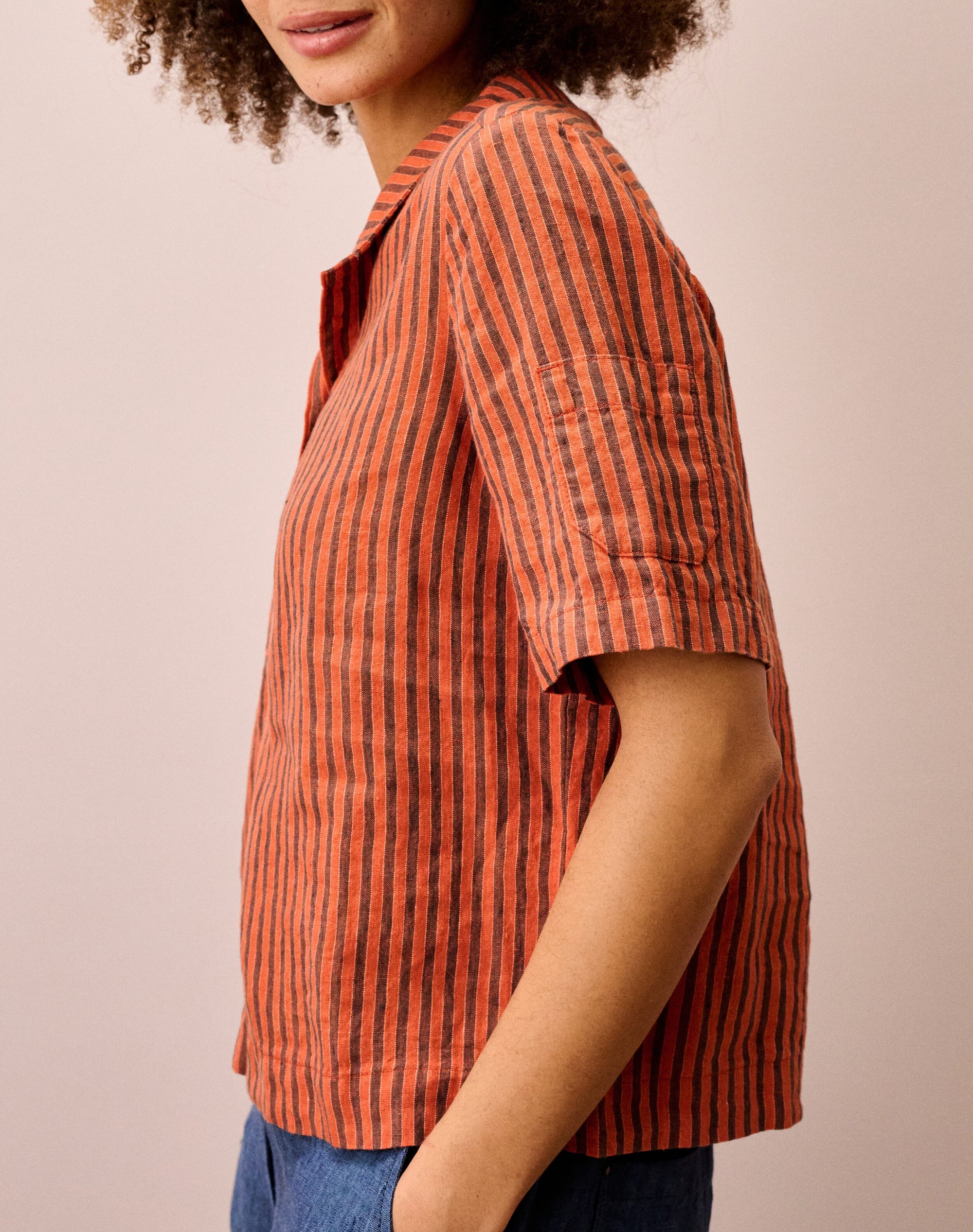 Stripe Linen Utility Shirt