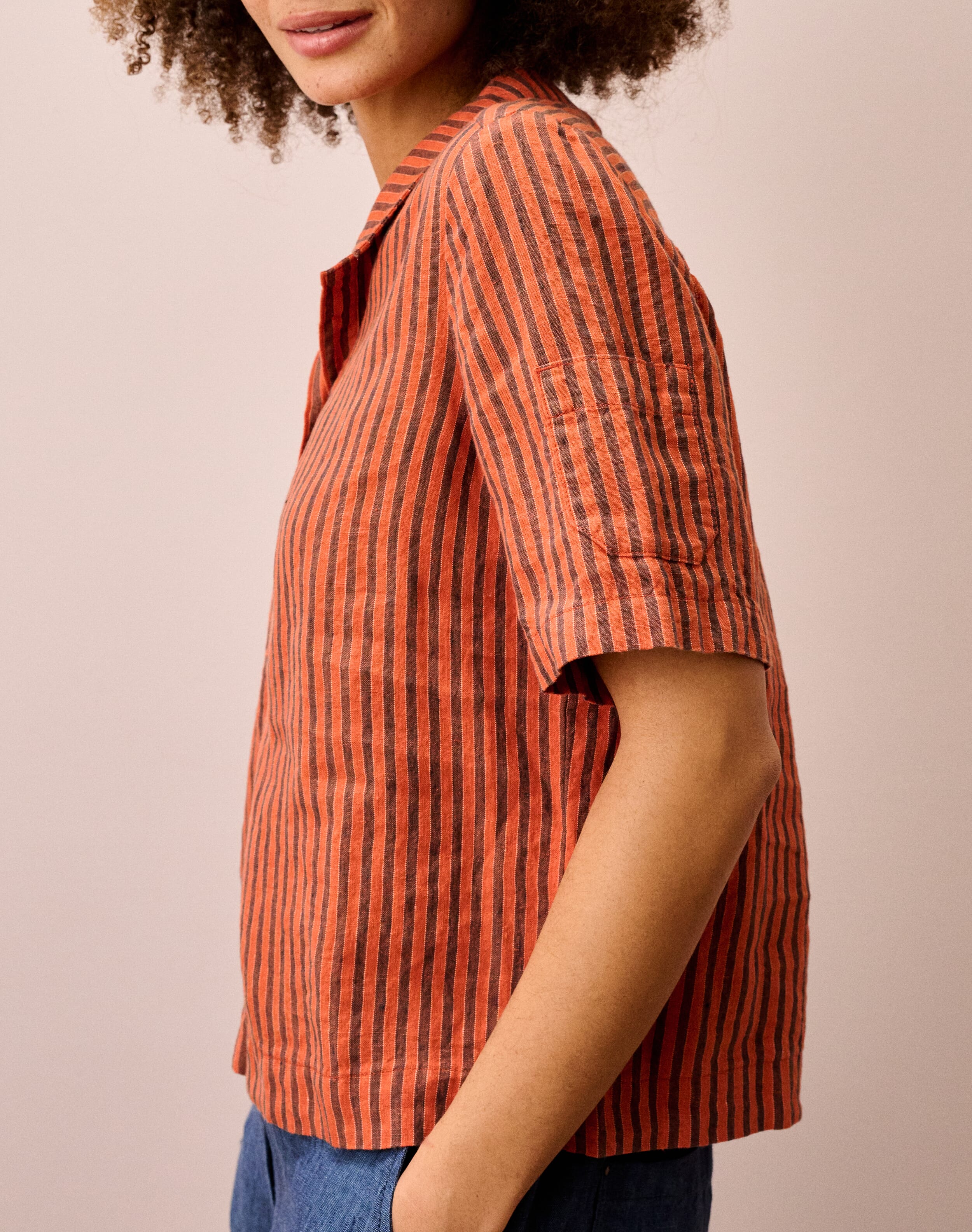 Stripe Linen Utility Shirt