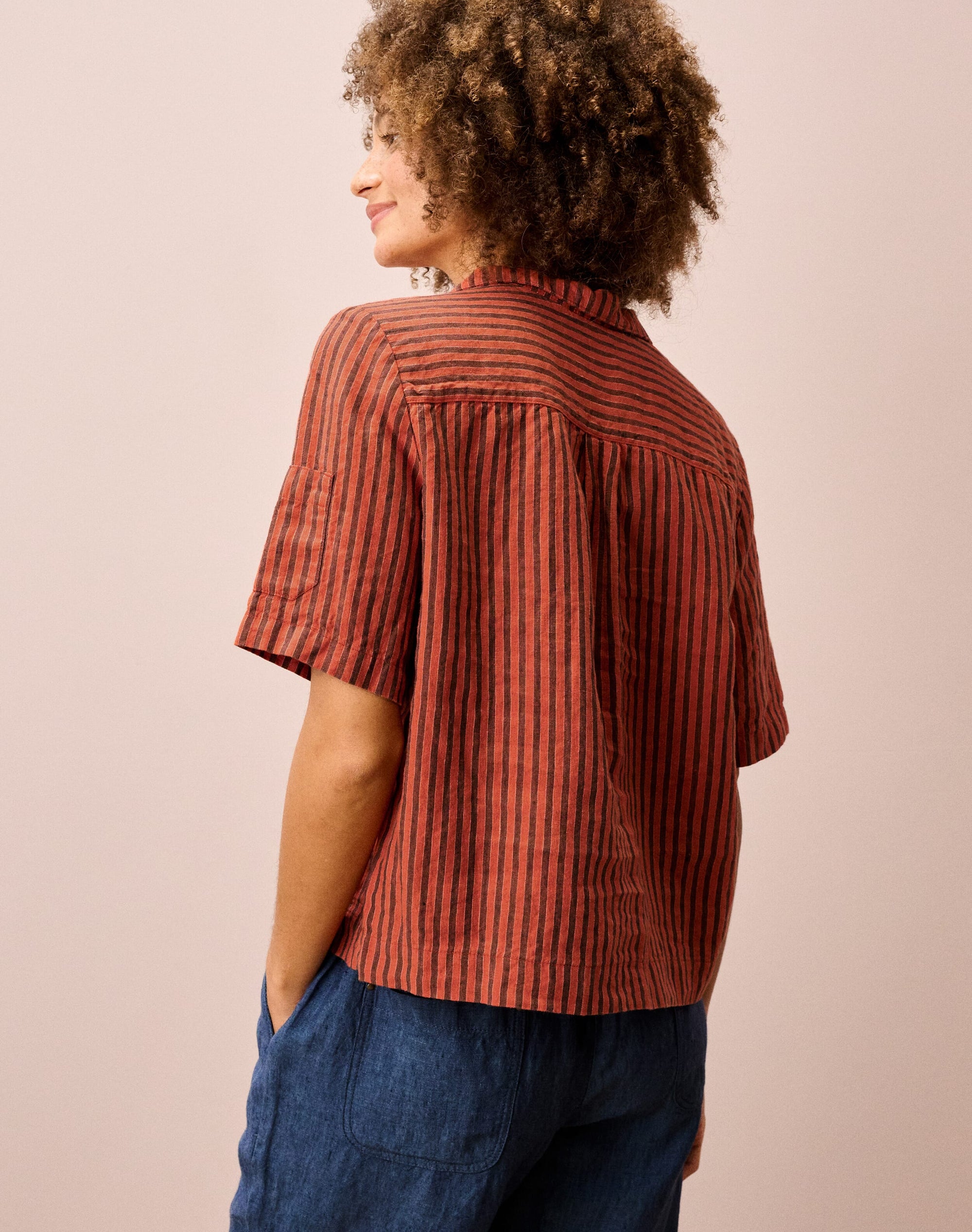 Stripe Linen Utility Shirt