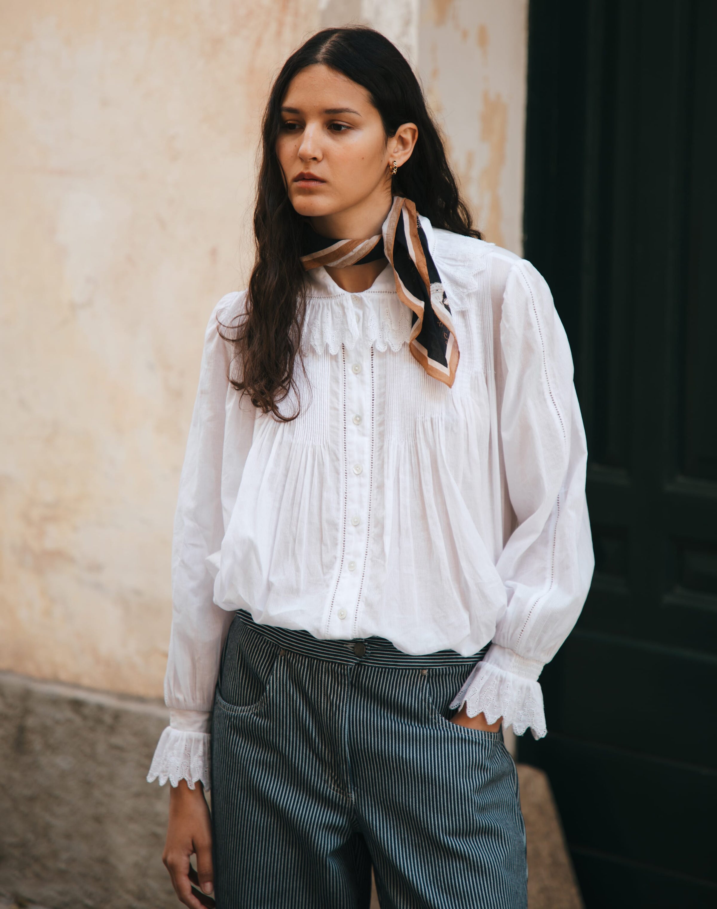 Organic Cotton Frill Collar Blouse