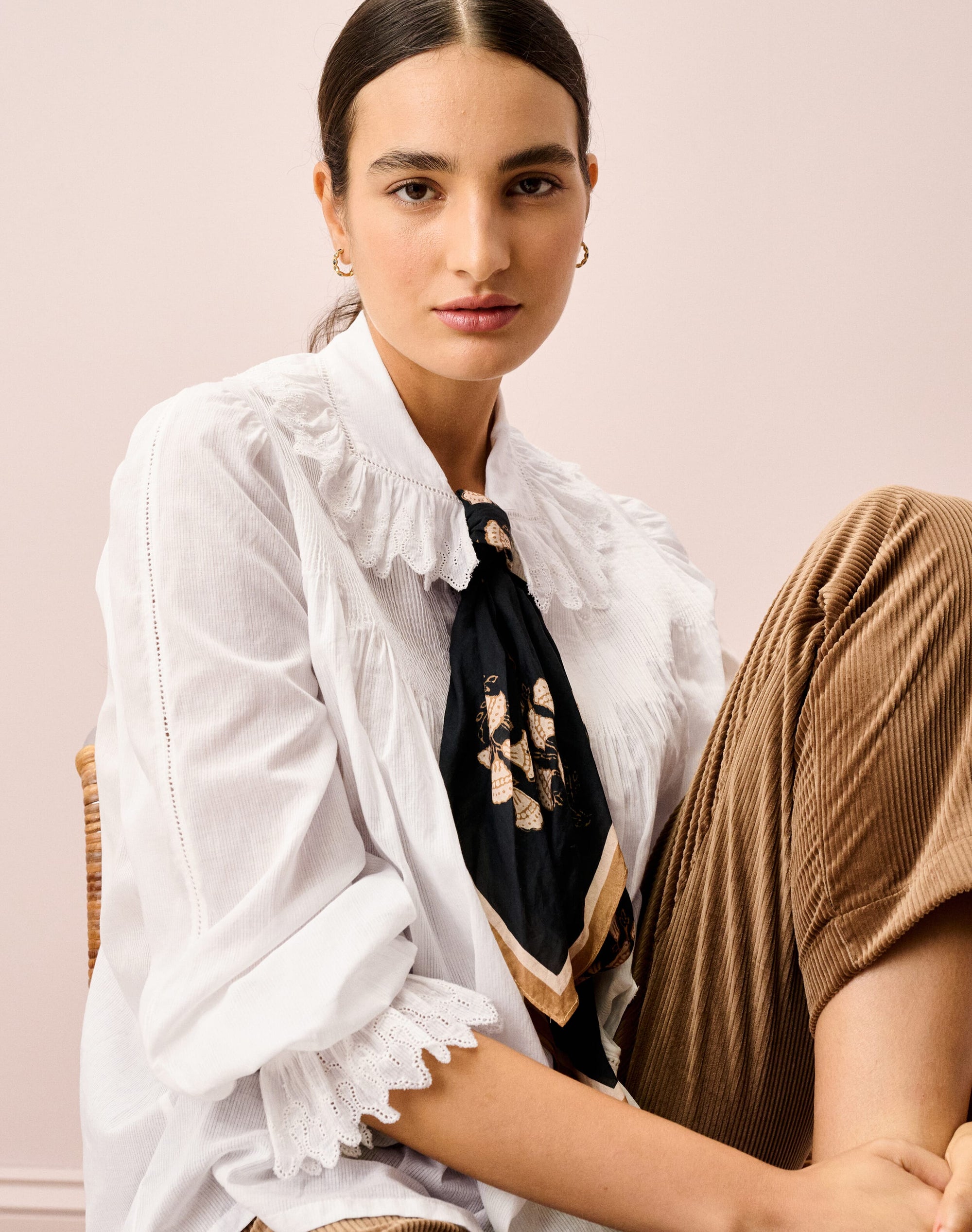 Organic Cotton Frill Collar Blouse