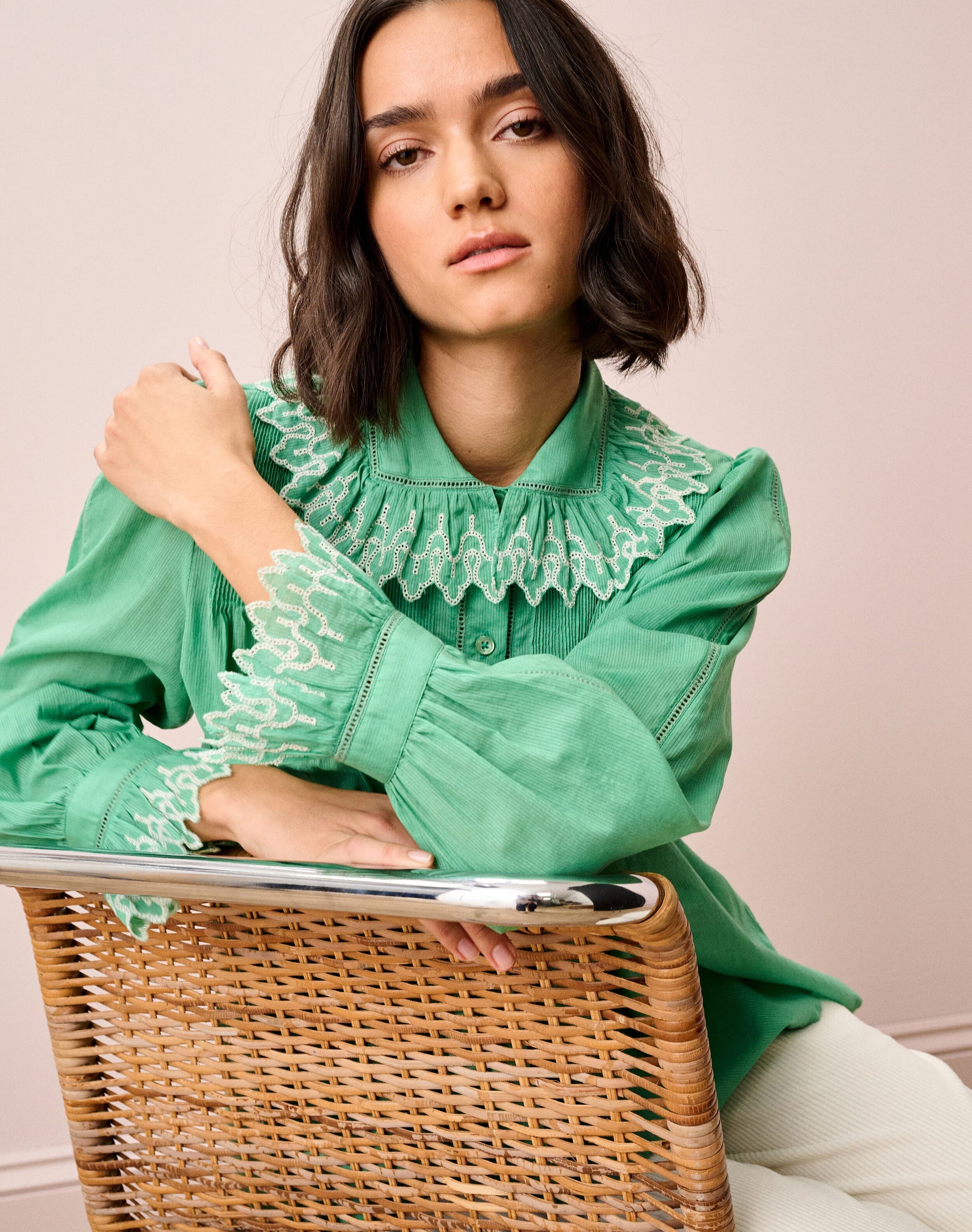 Organic Cotton Frill Collar Blouse
