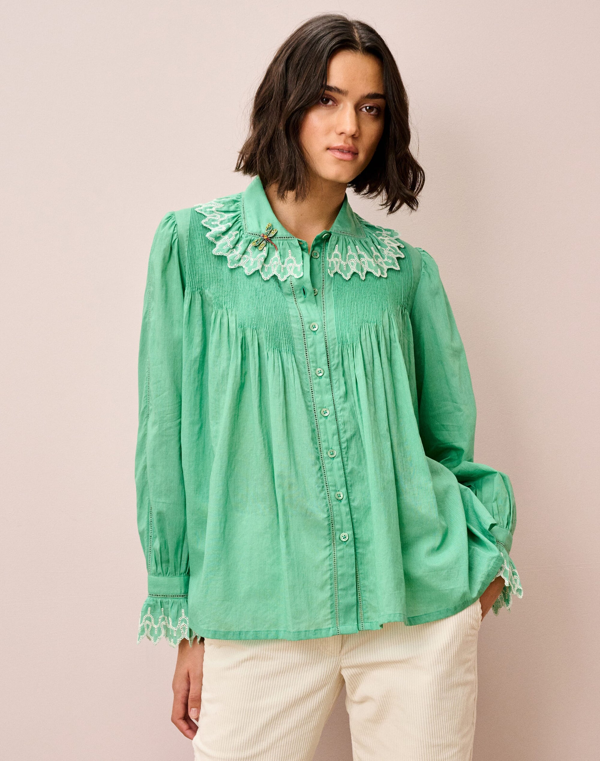 Organic Cotton Frill Collar Blouse
