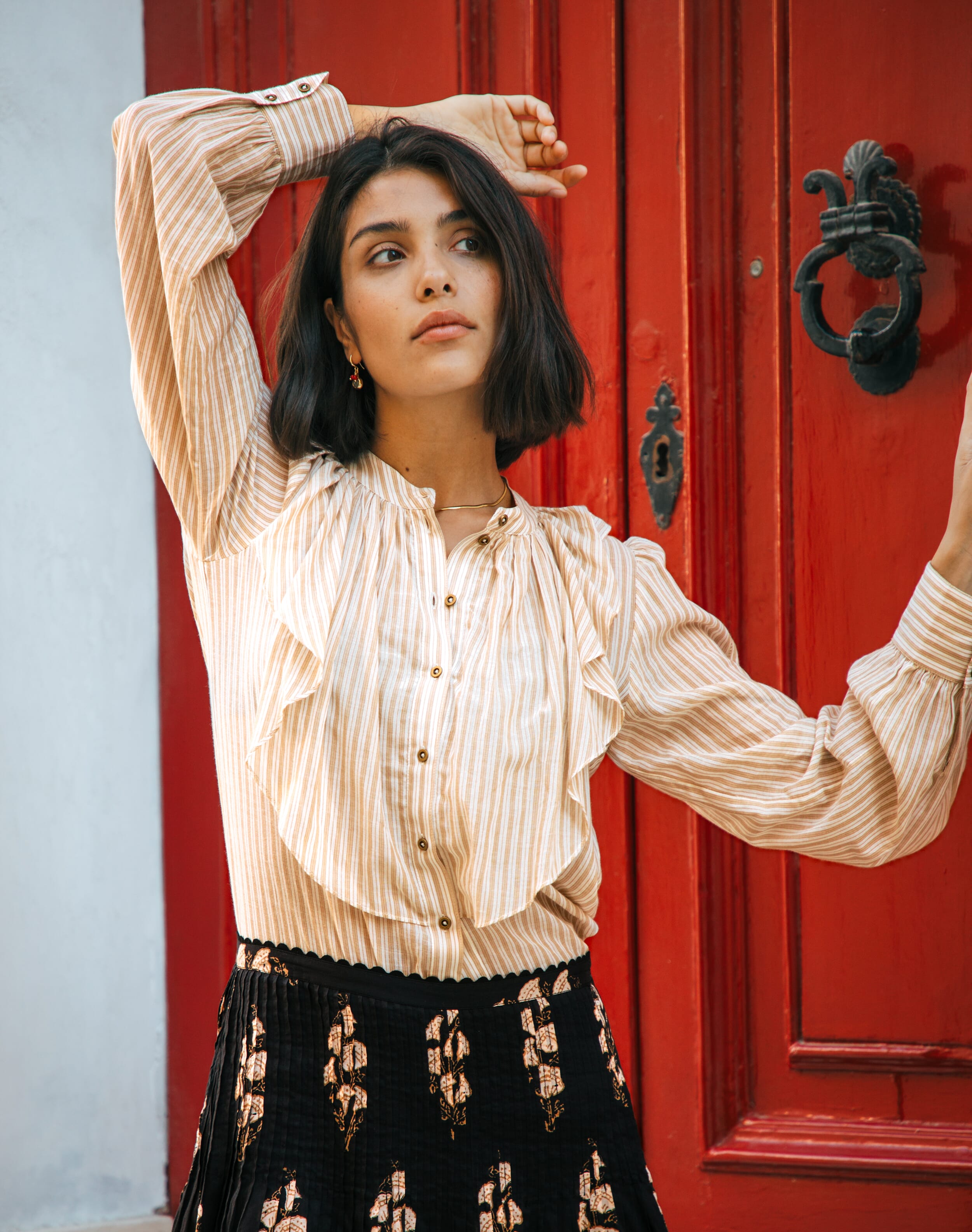 Cotton Fine Stripe Blouse