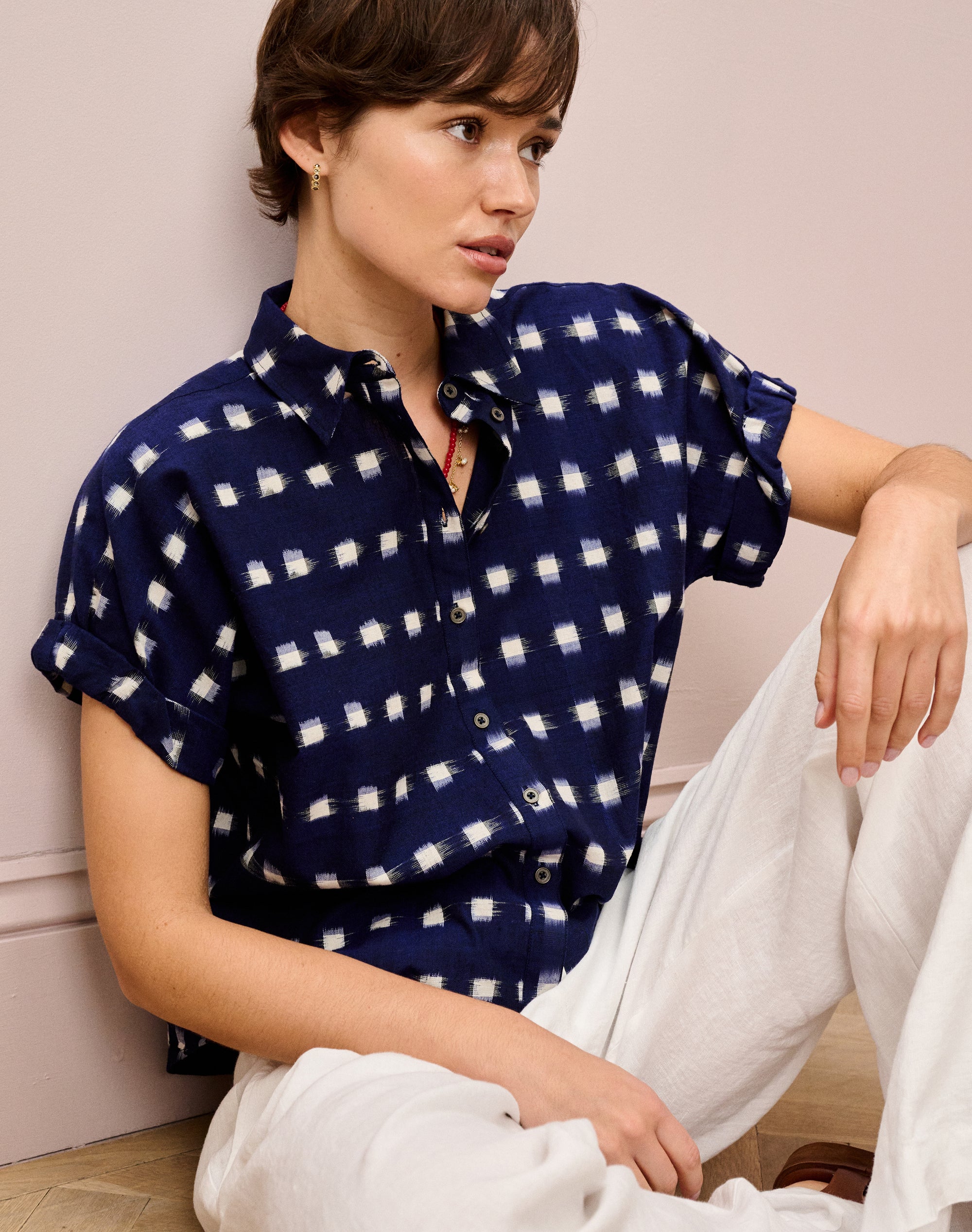 Cotton Ikat Utility Shirt