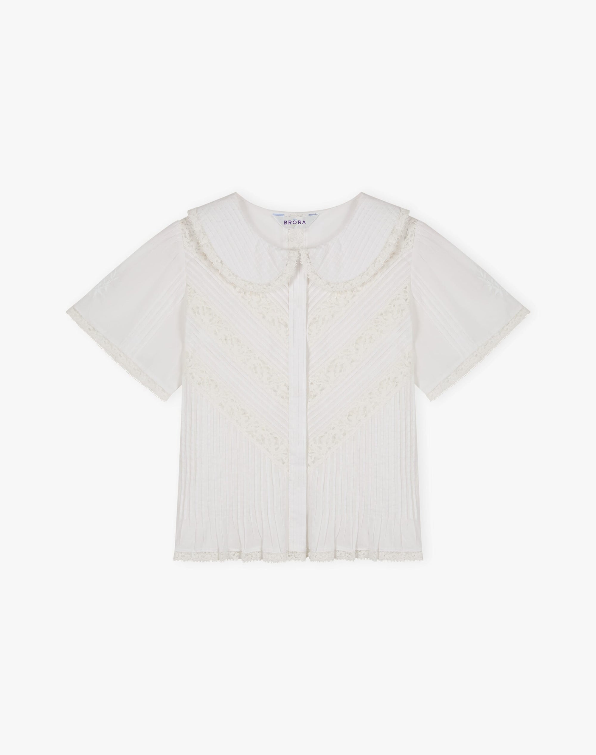 Organic Cotton Lace Trim Blouse