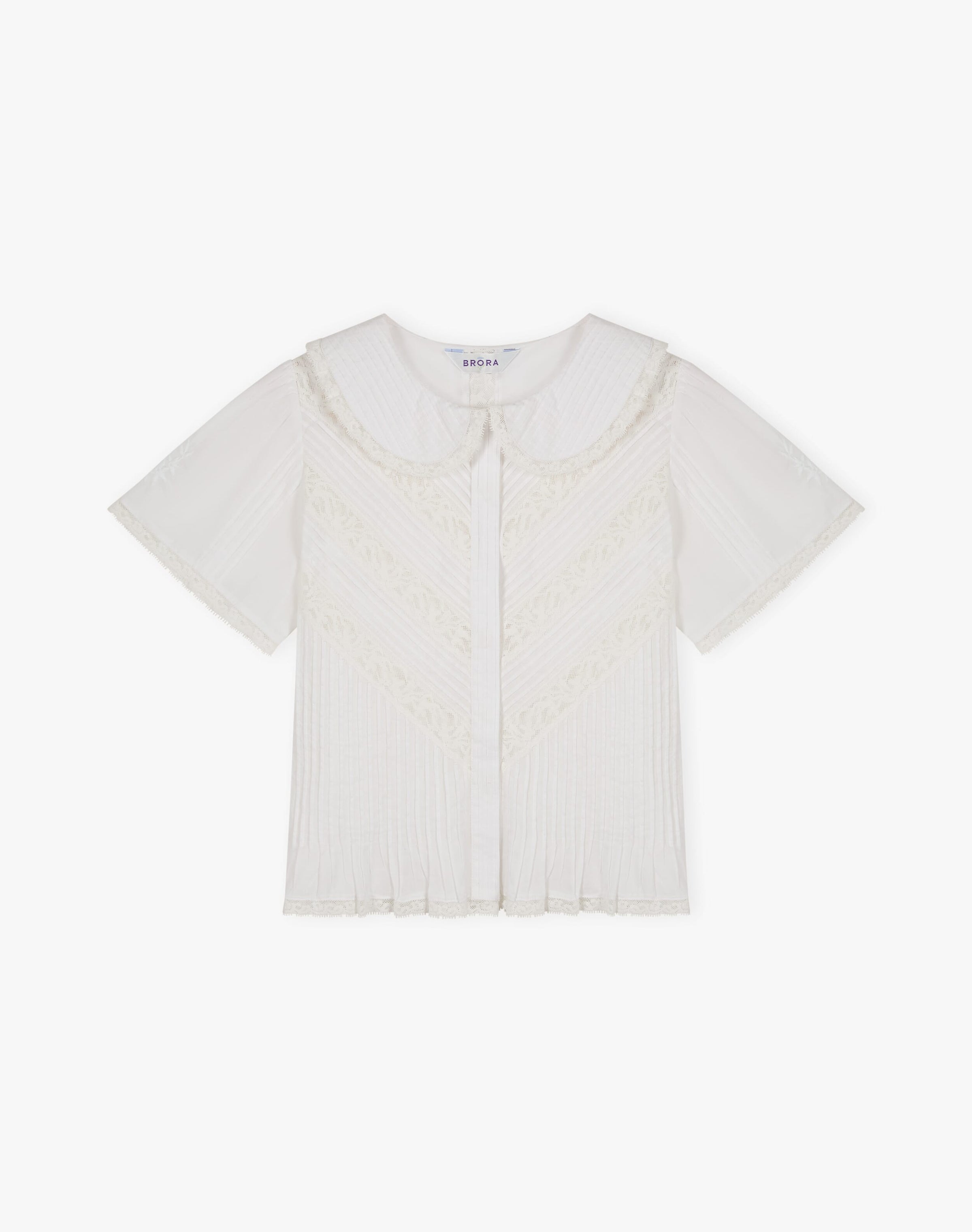 Organic Cotton Lace Trim Blouse