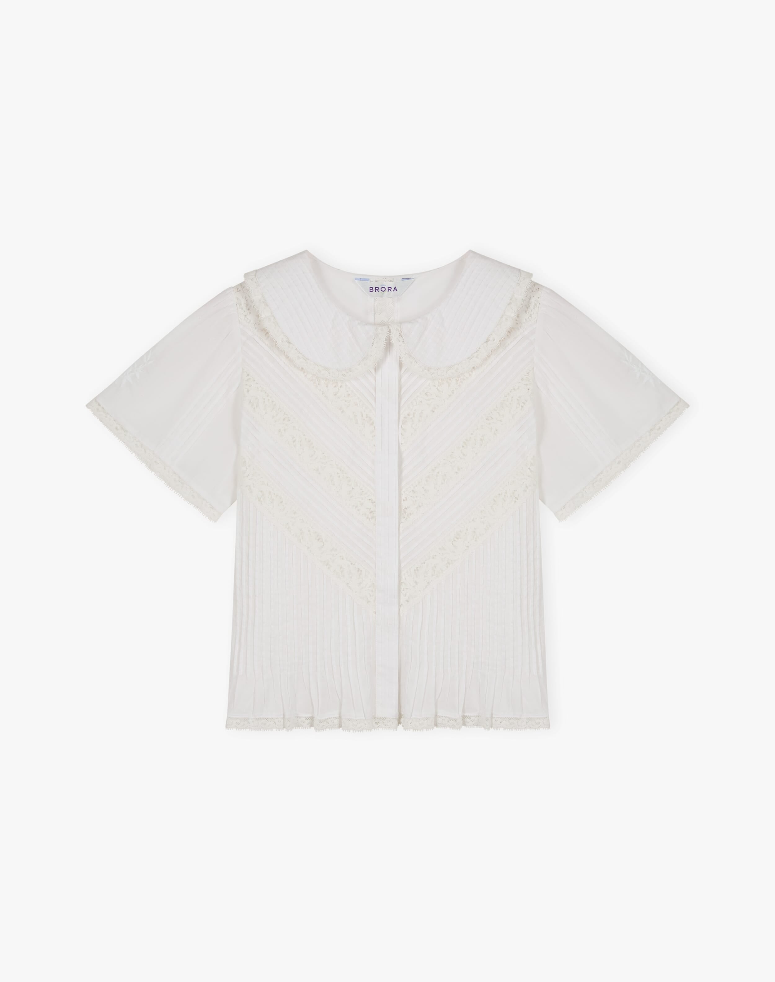 Organic Cotton Lace Trim Blouse