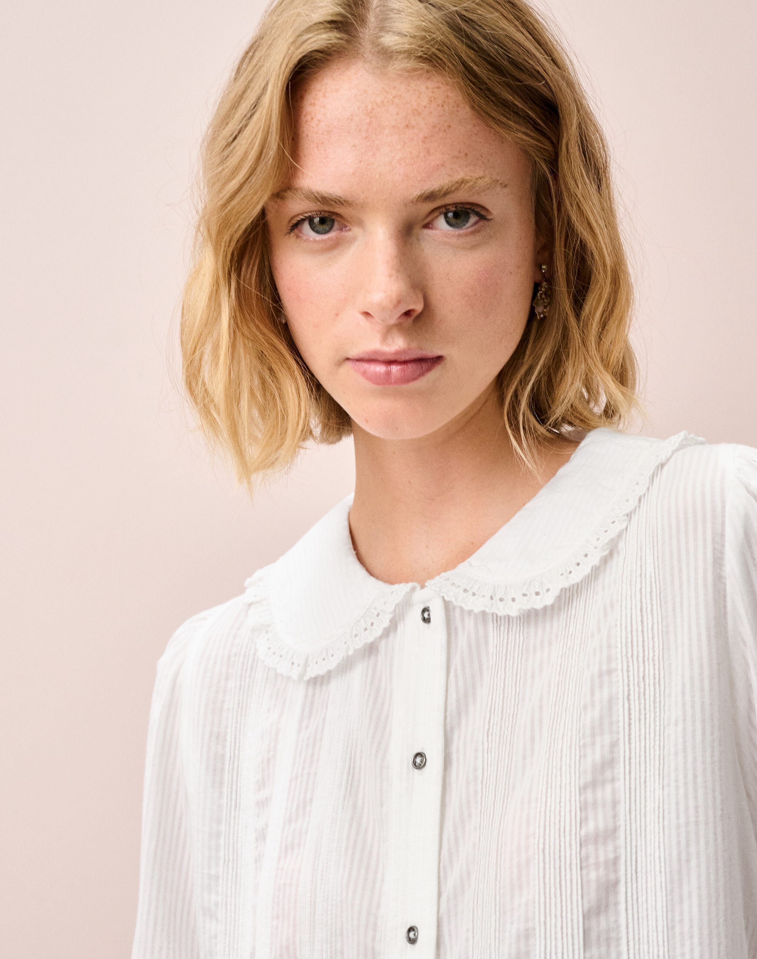 Organic Cotton Pintuck Blouse