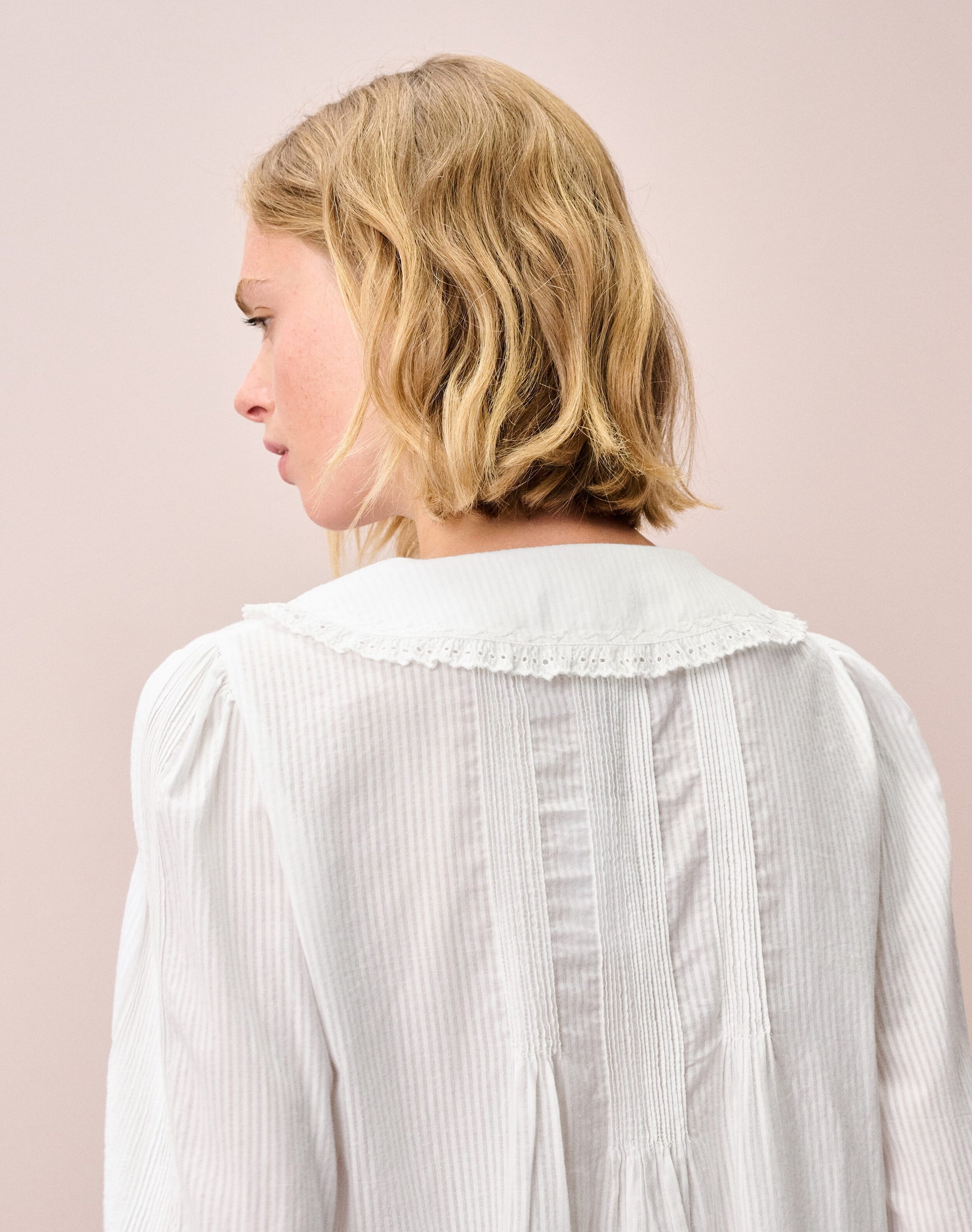 Organic Cotton Pintuck Blouse