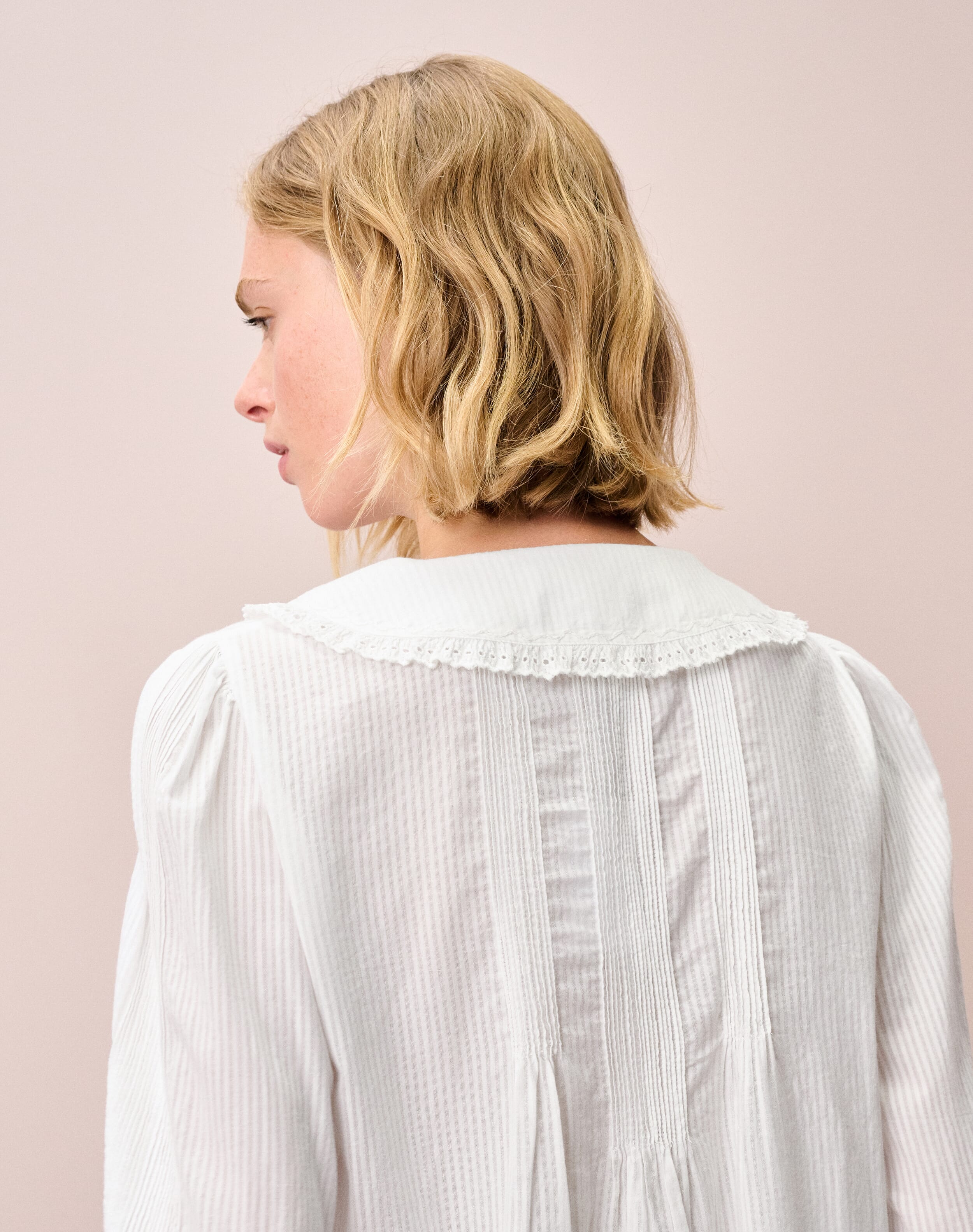 Organic Cotton Pintuck Blouse