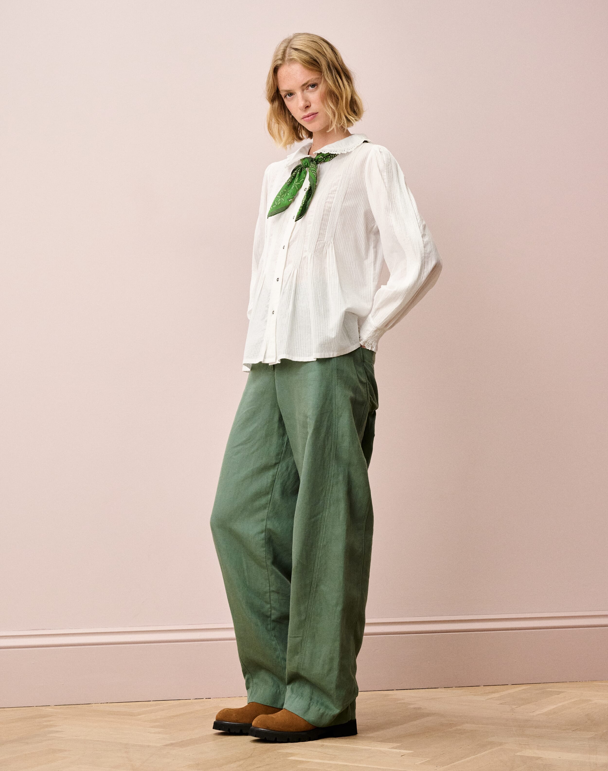 Organic Cotton Pintuck Blouse