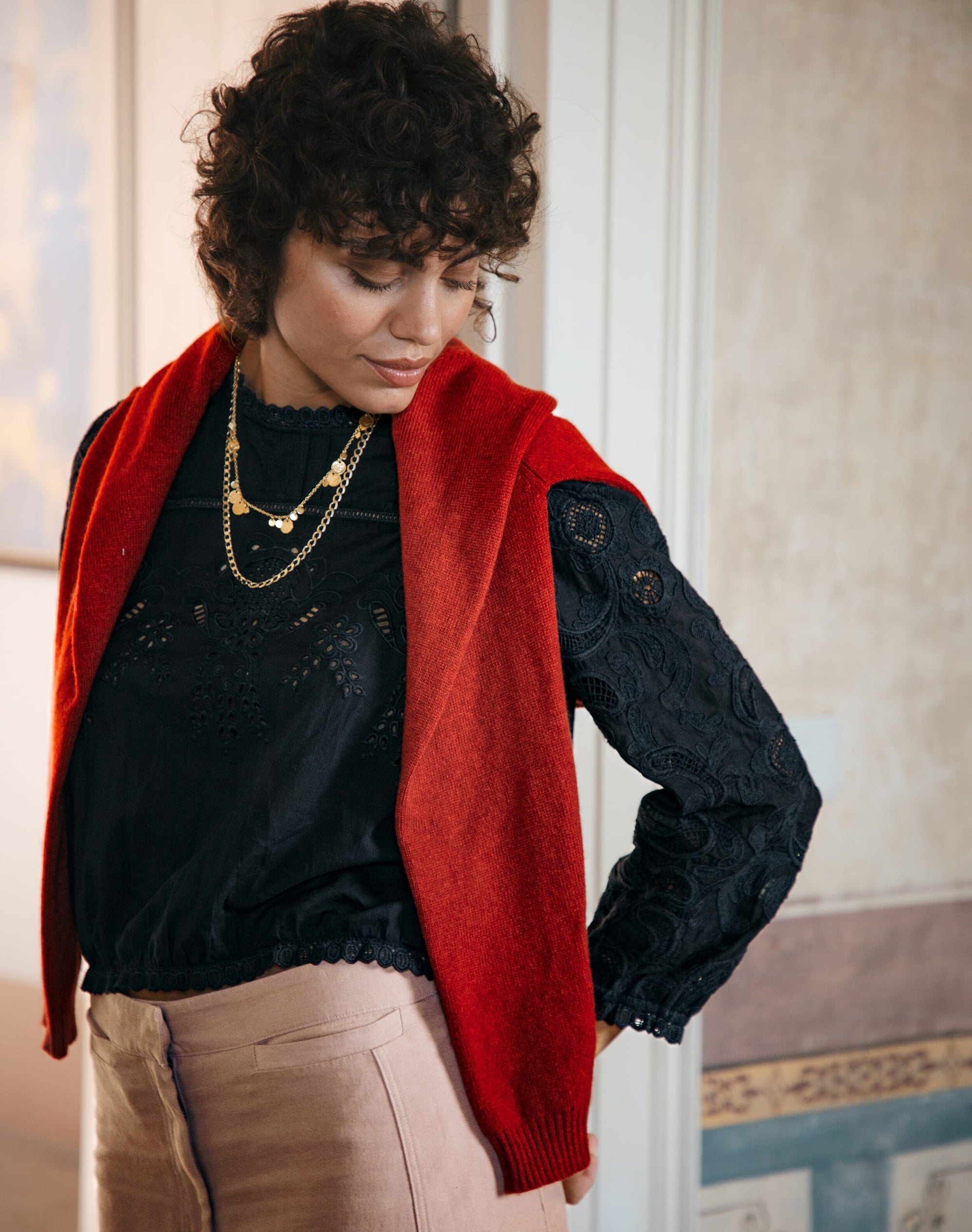 Organic Cotton Broderie Anglaise Blouse
