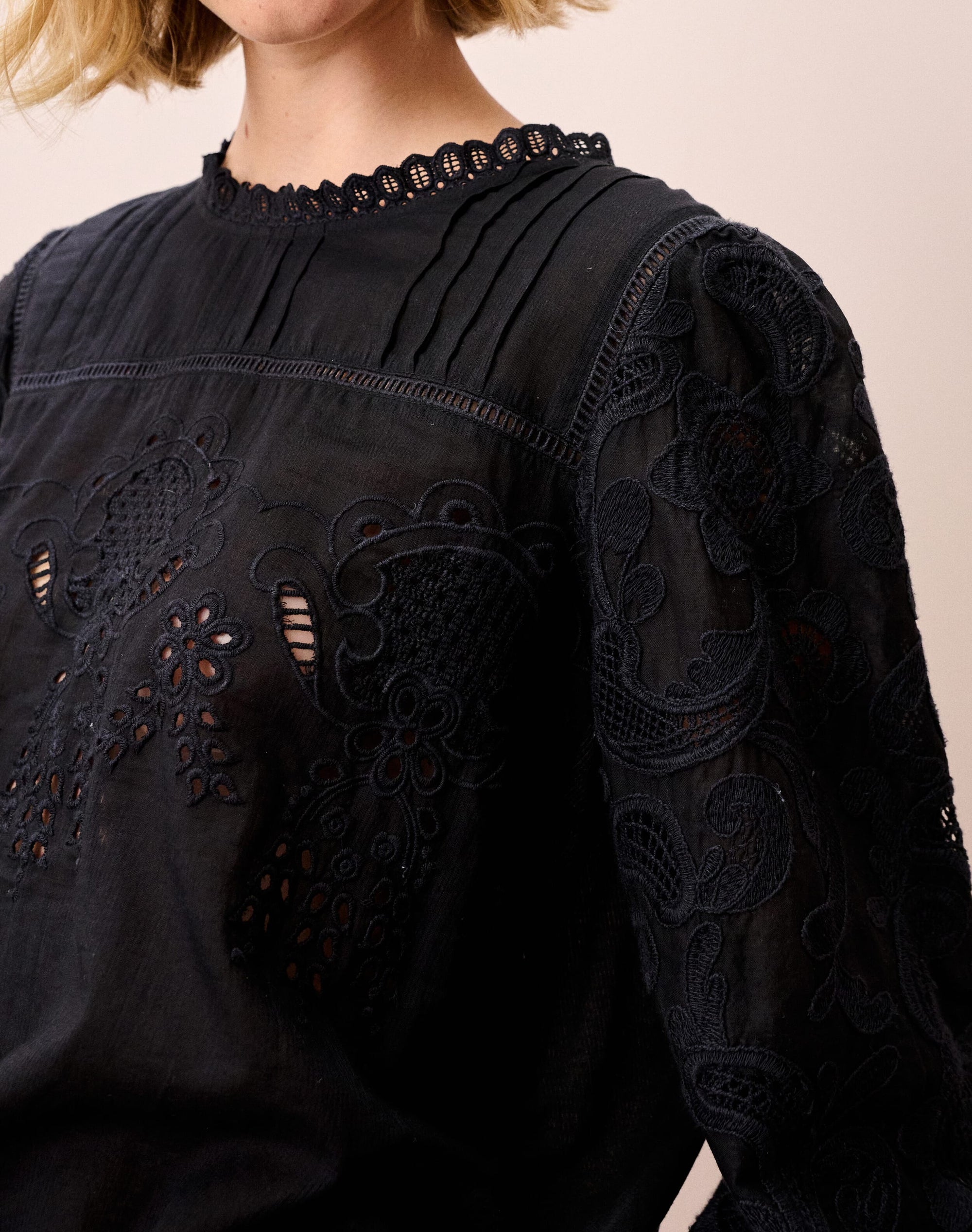 Organic Cotton Broderie Anglaise Blouse