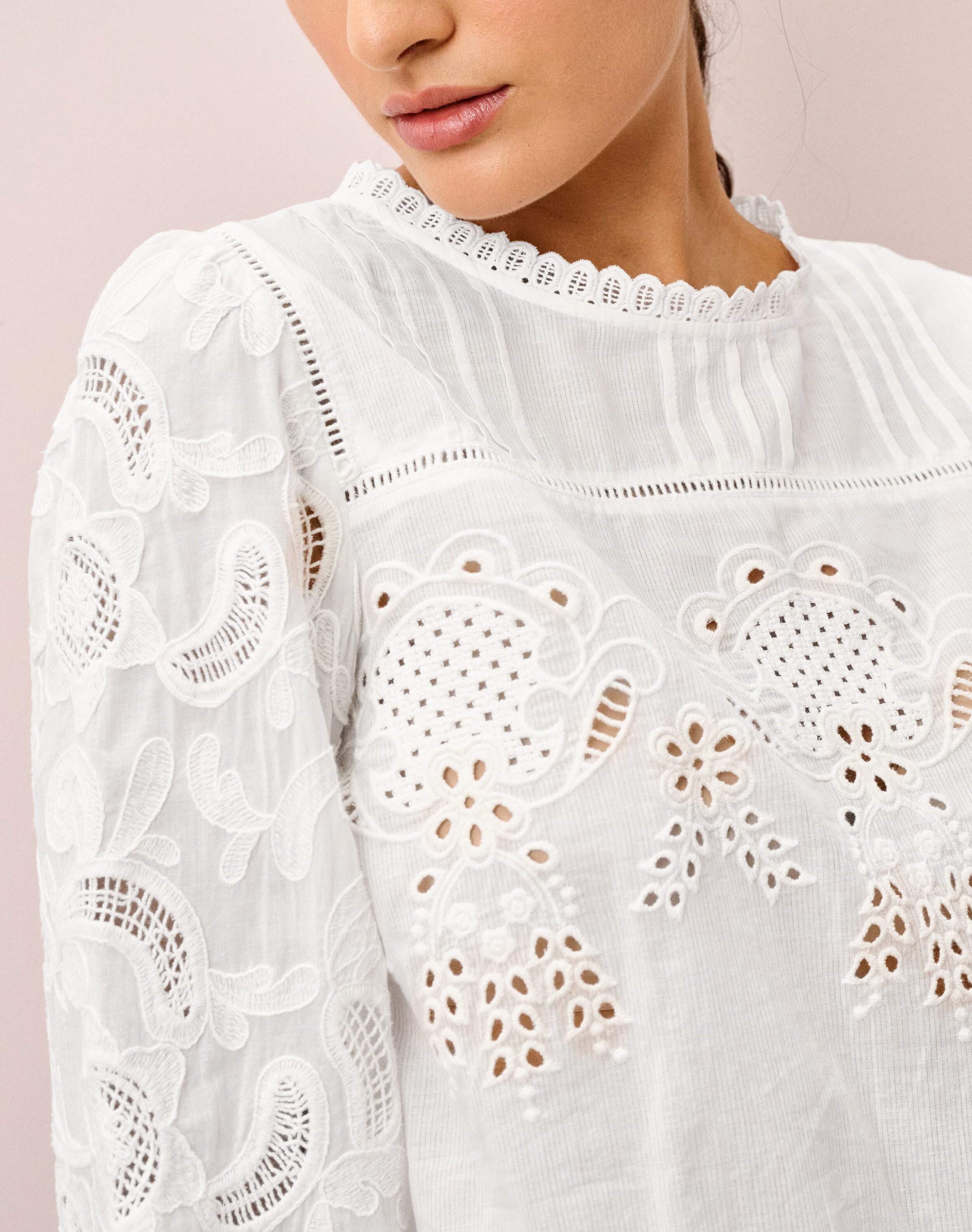 Organic Cotton Broderie Anglaise Blouse