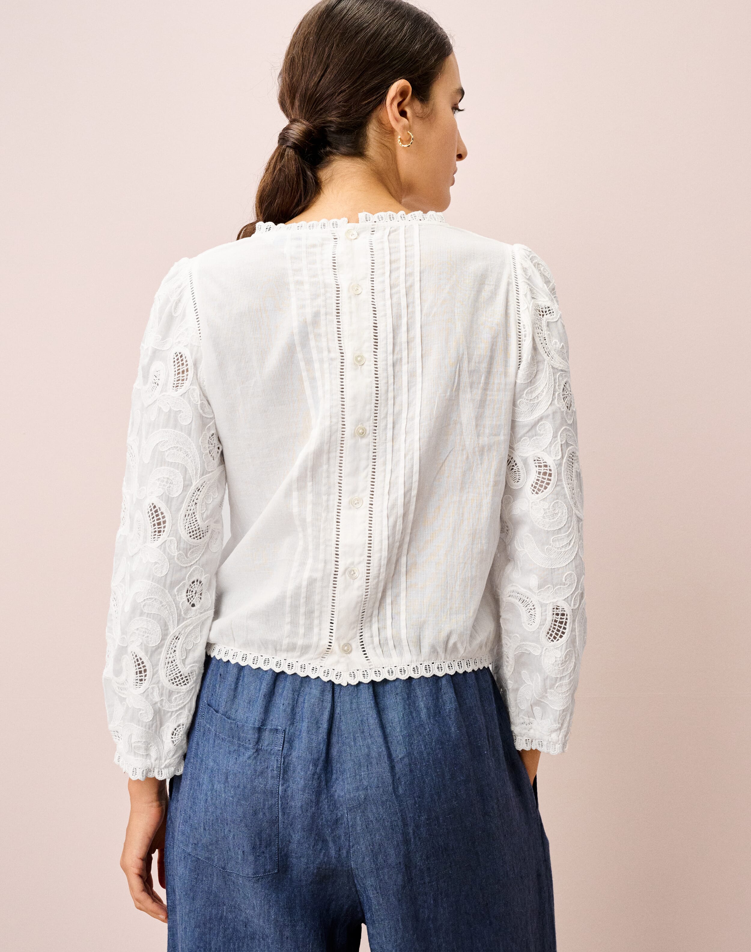 Organic Cotton Broderie Anglaise Blouse