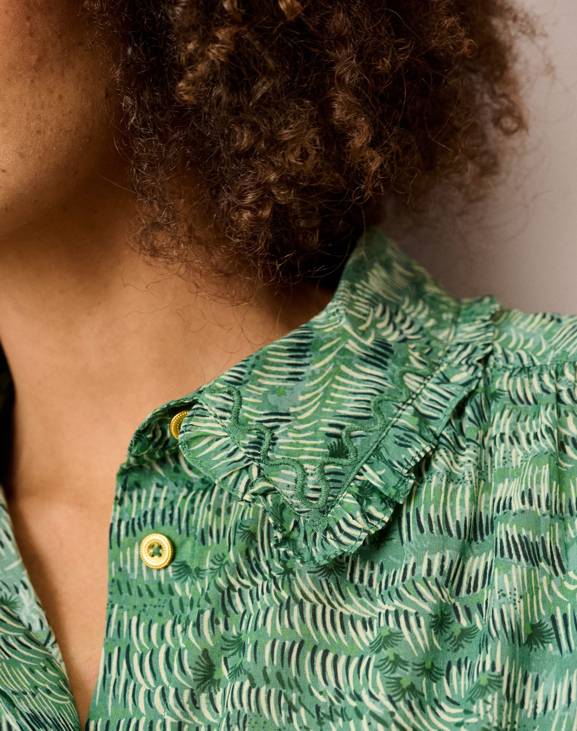 Organic Cotton Painterly Print Blouse