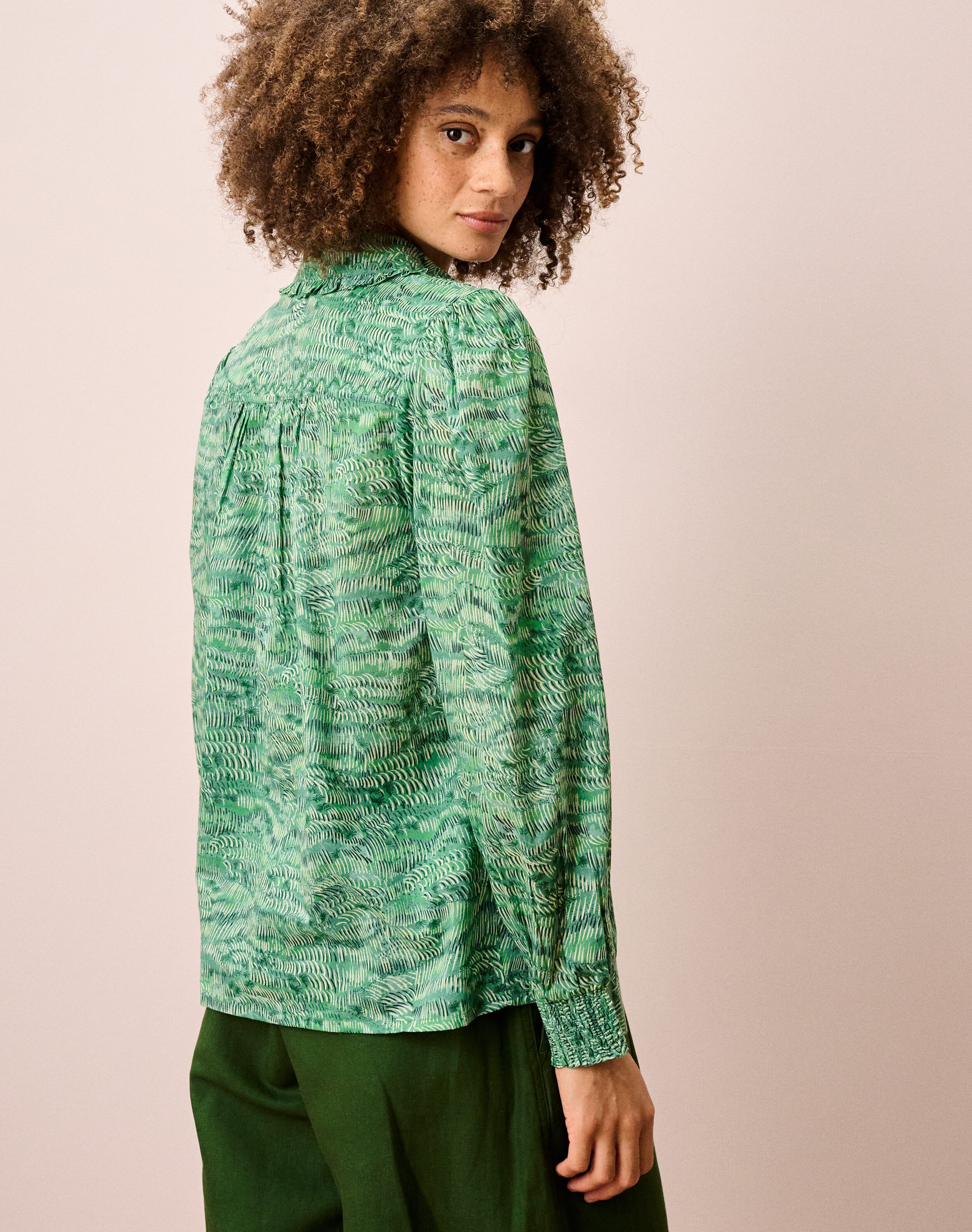 Organic Cotton Painterly Print Blouse