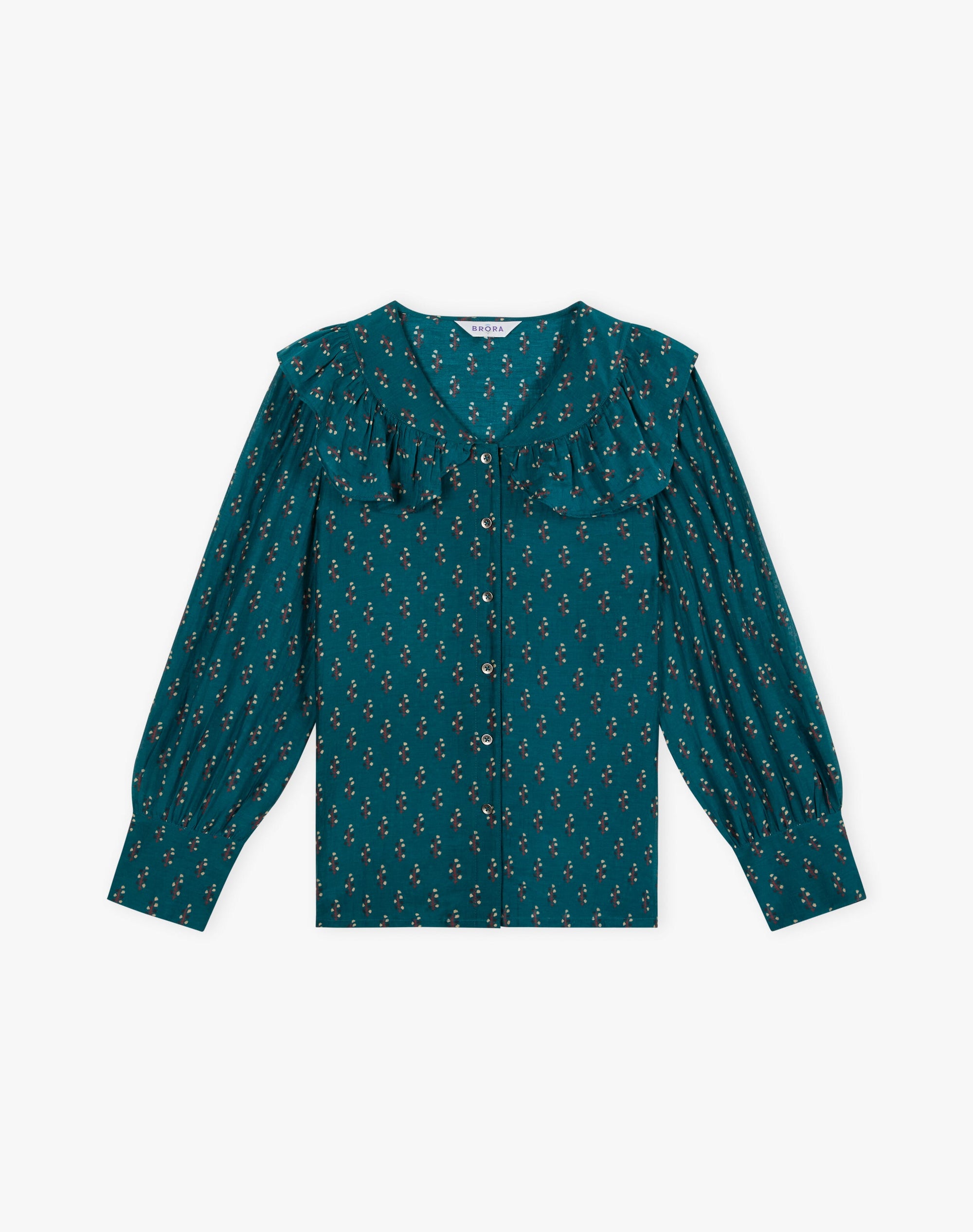 Silk Cotton Motif Print Blouse