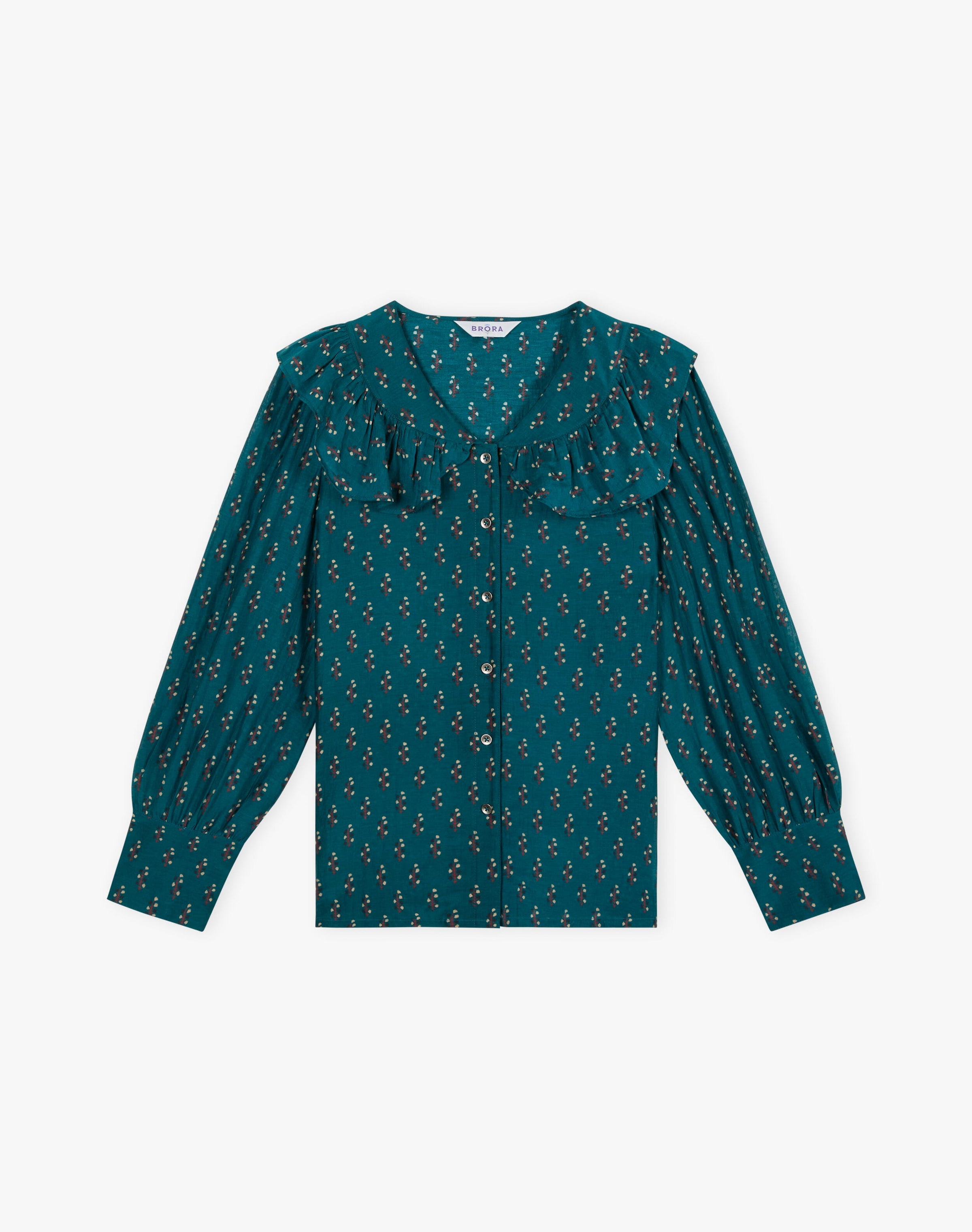 Silk Cotton Motif Print Blouse