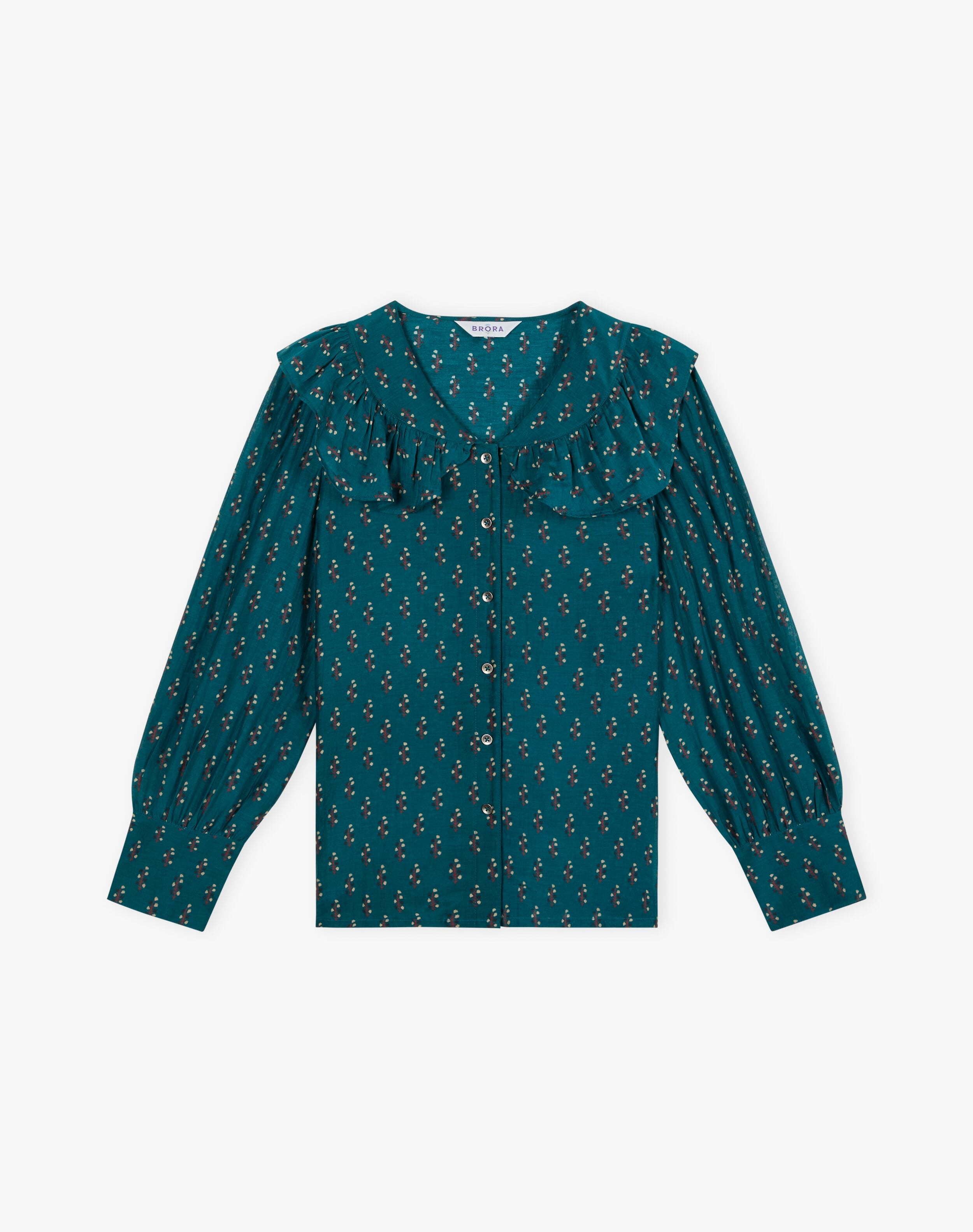 Silk Cotton Motif Print Blouse