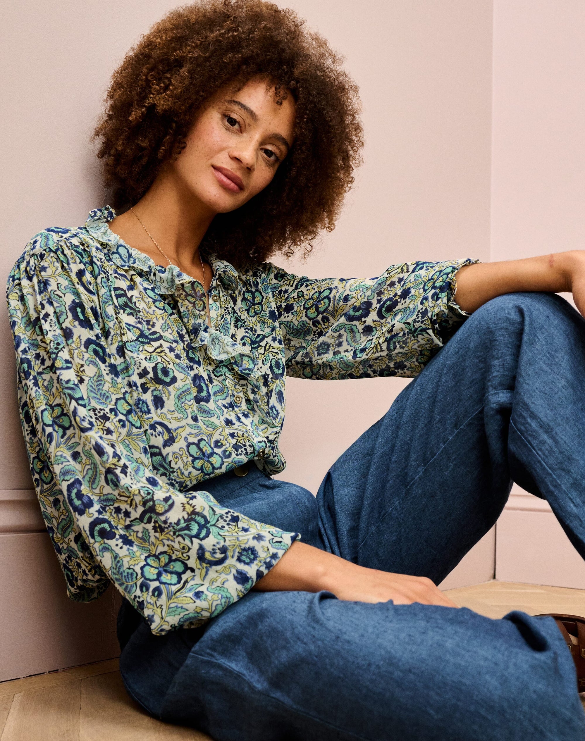 Silk Frill Front Blouse