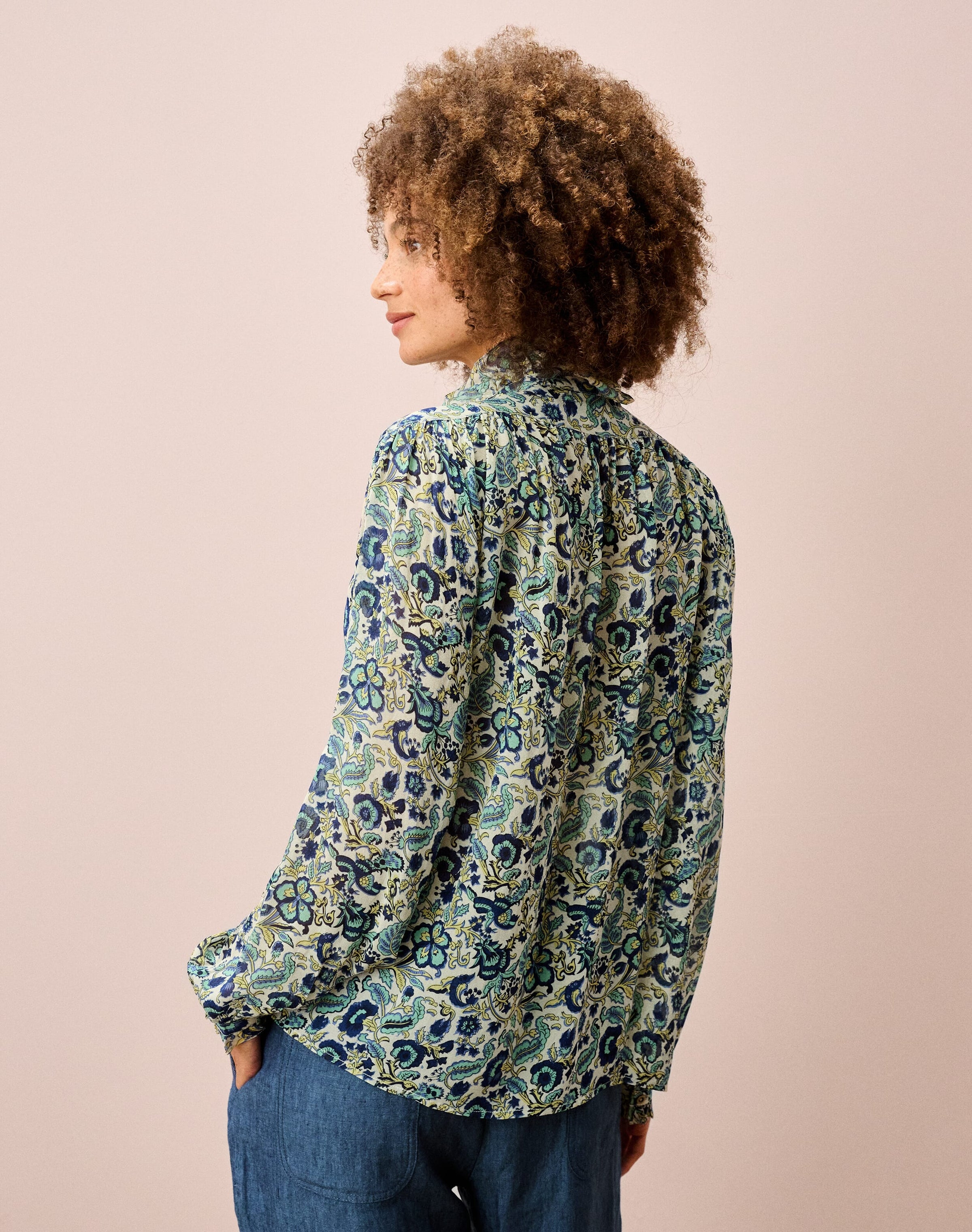 Silk Frill Front Blouse