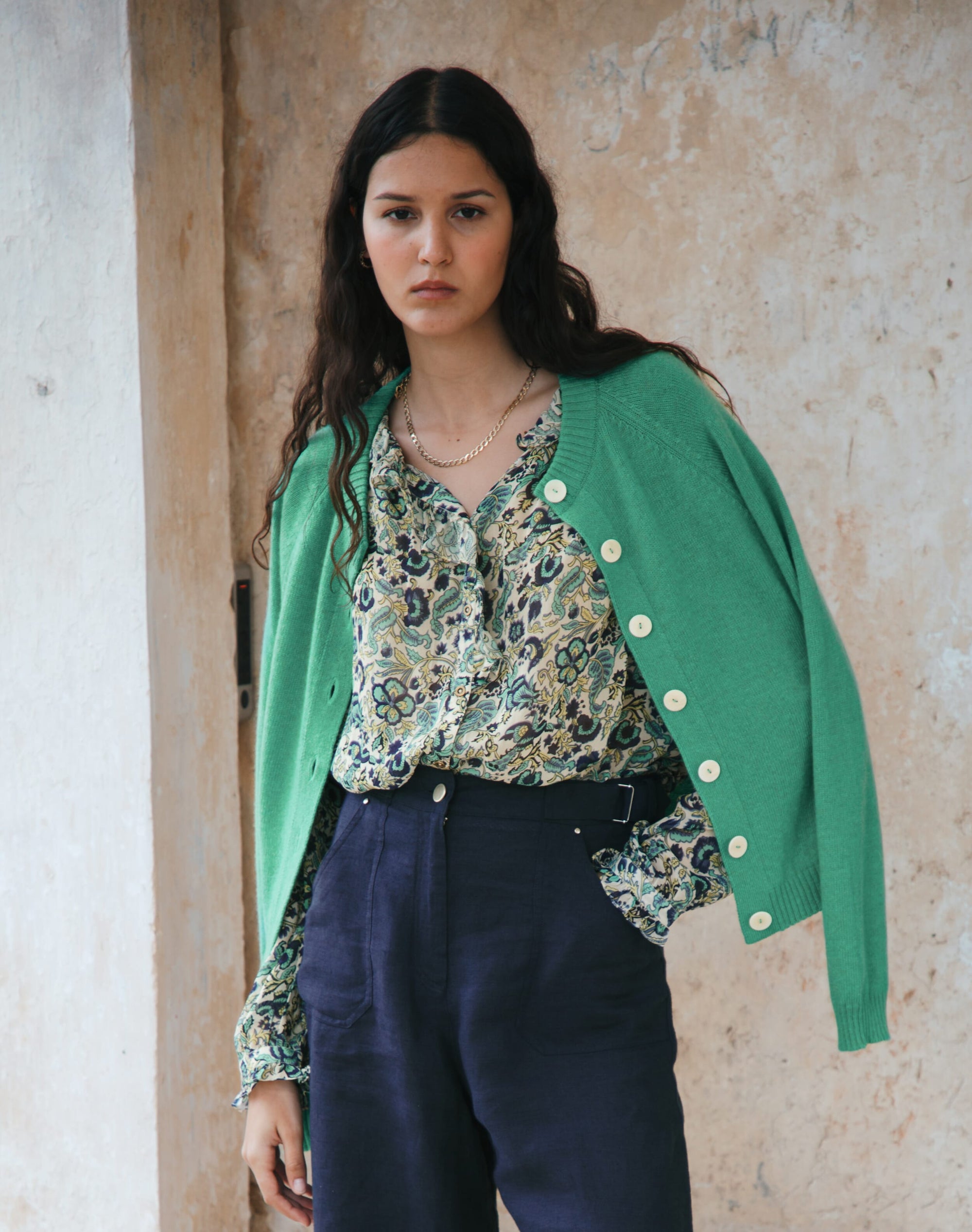 Silk Frill Front Blouse