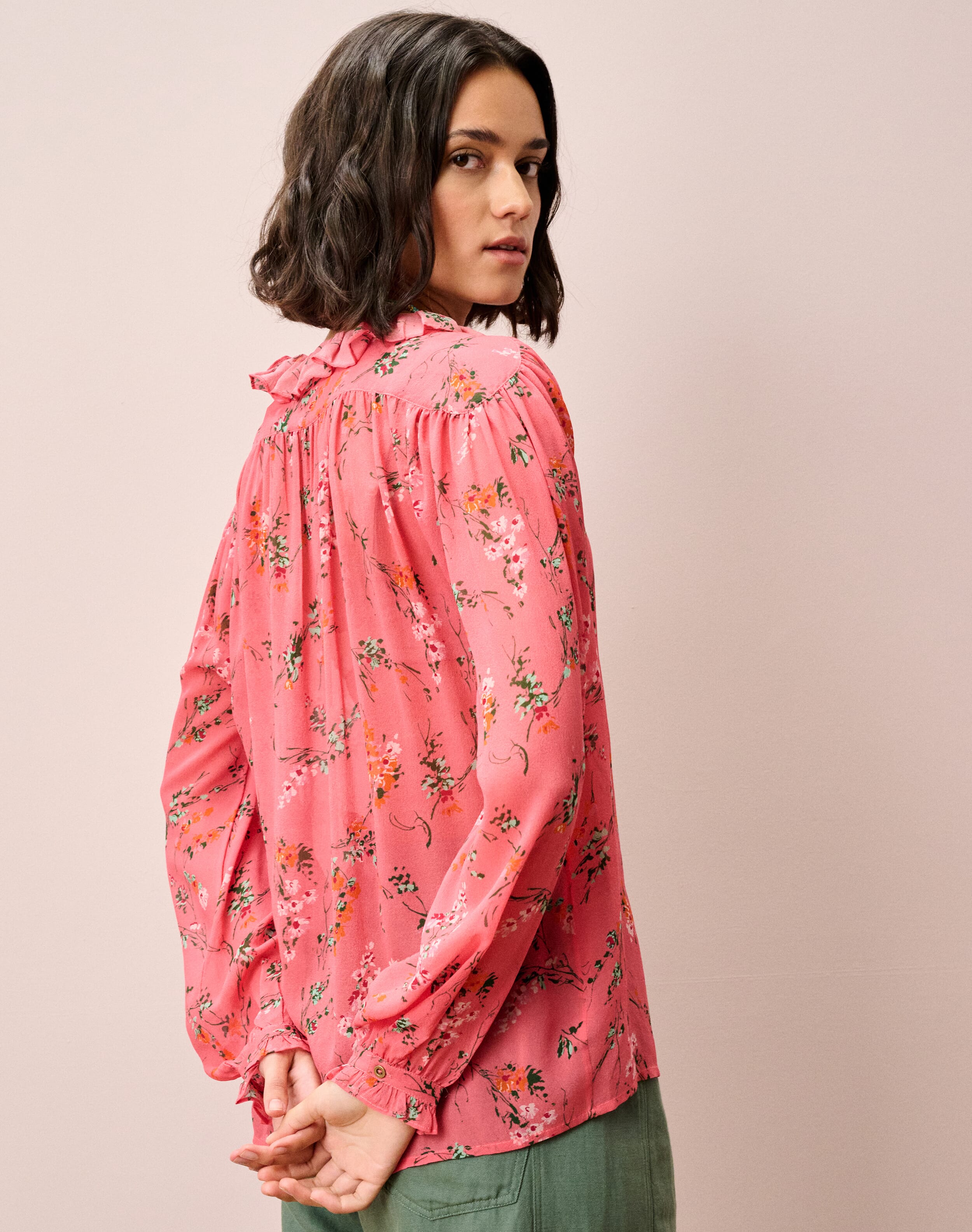 Silk Frill Front Blouse