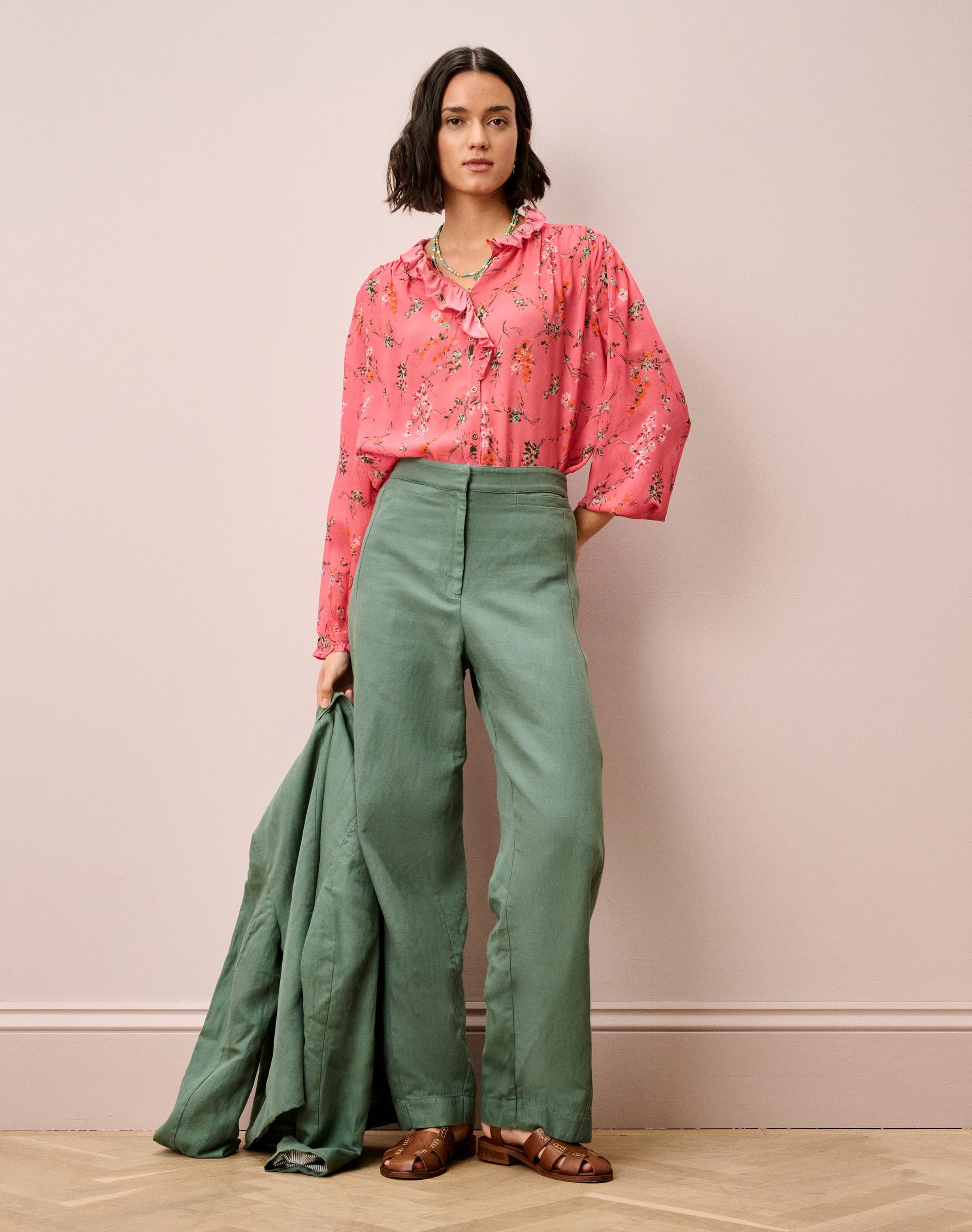 Silk Frill Front Blouse