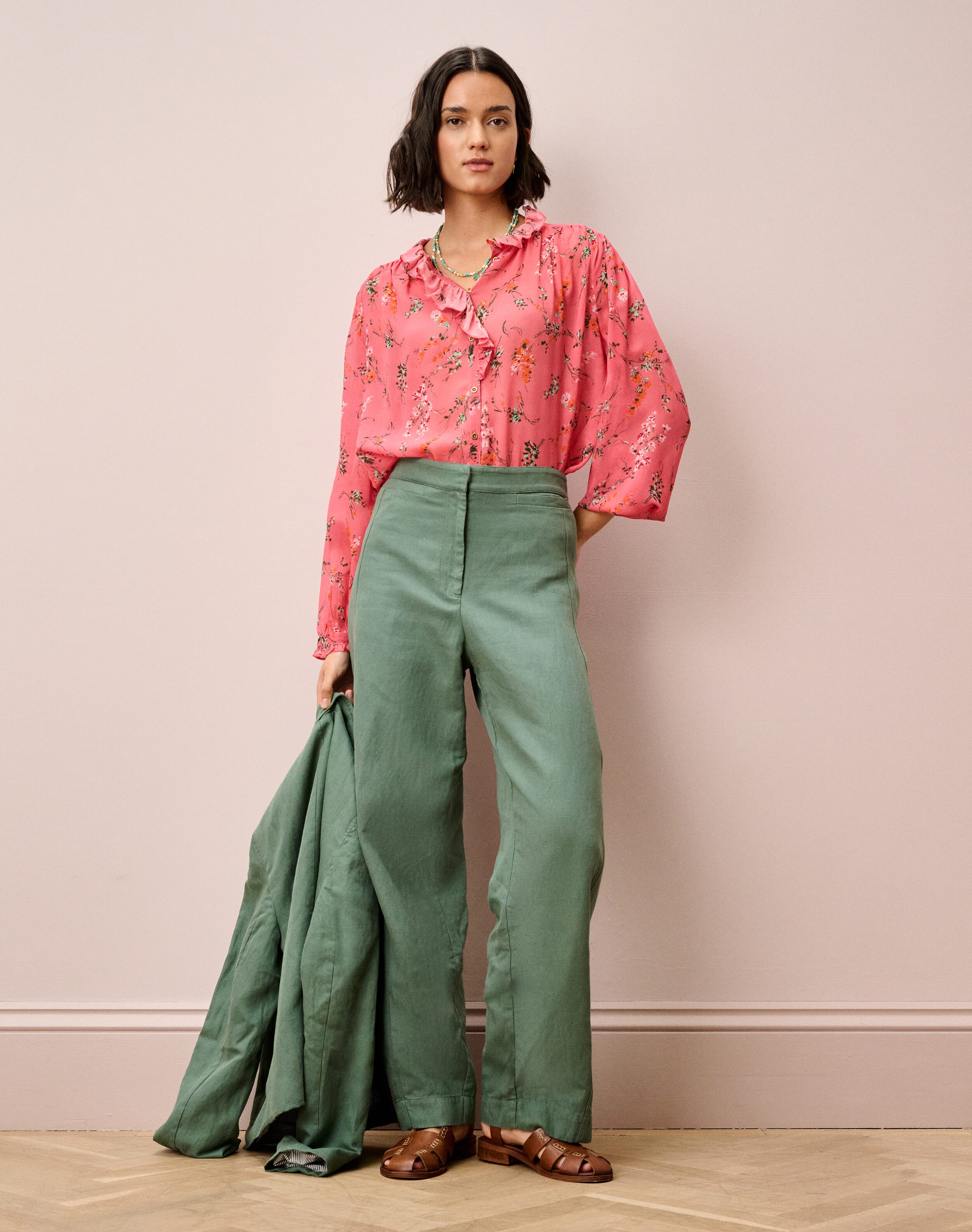 Silk Frill Front Blouse