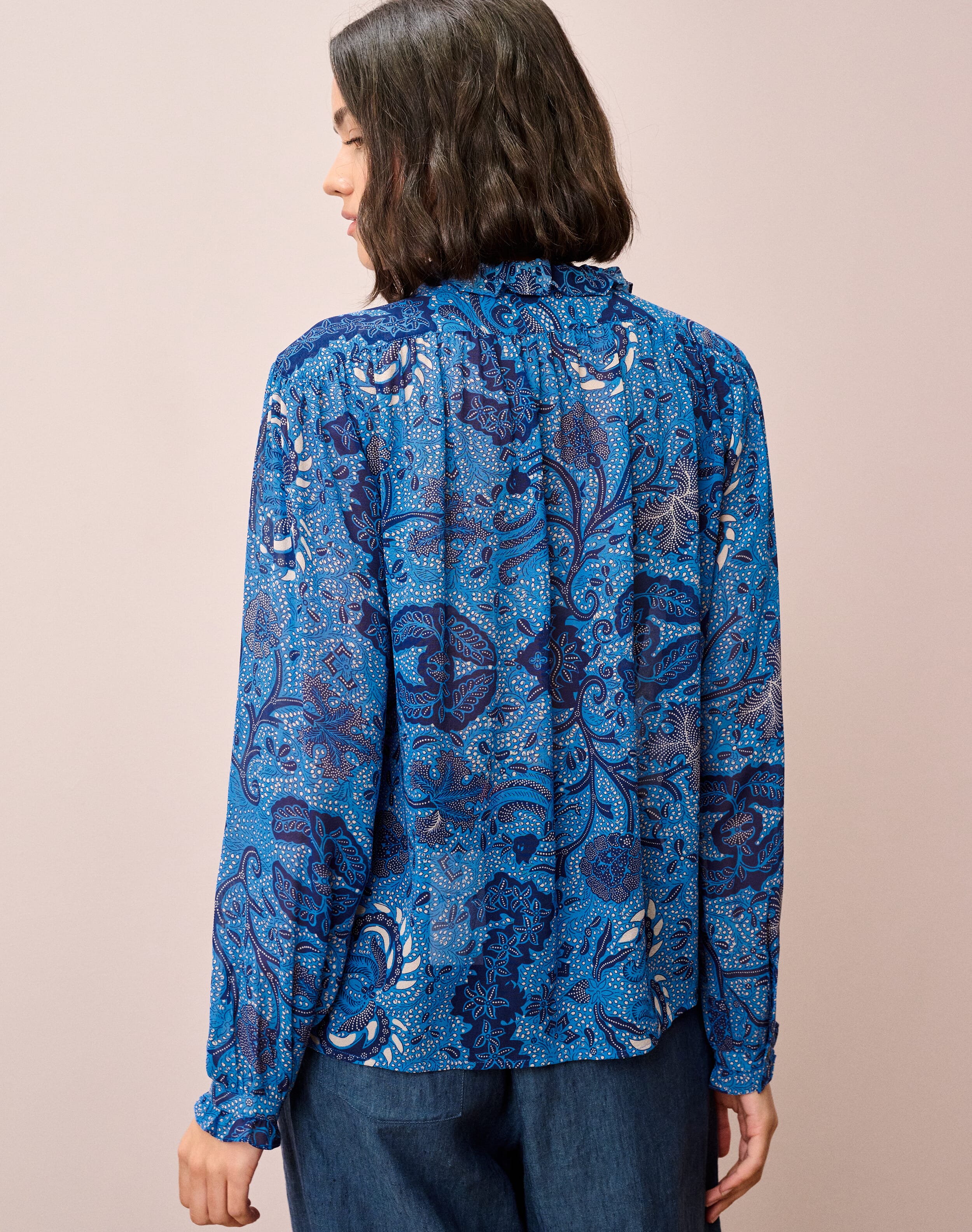 Silk Frill Front Blouse
