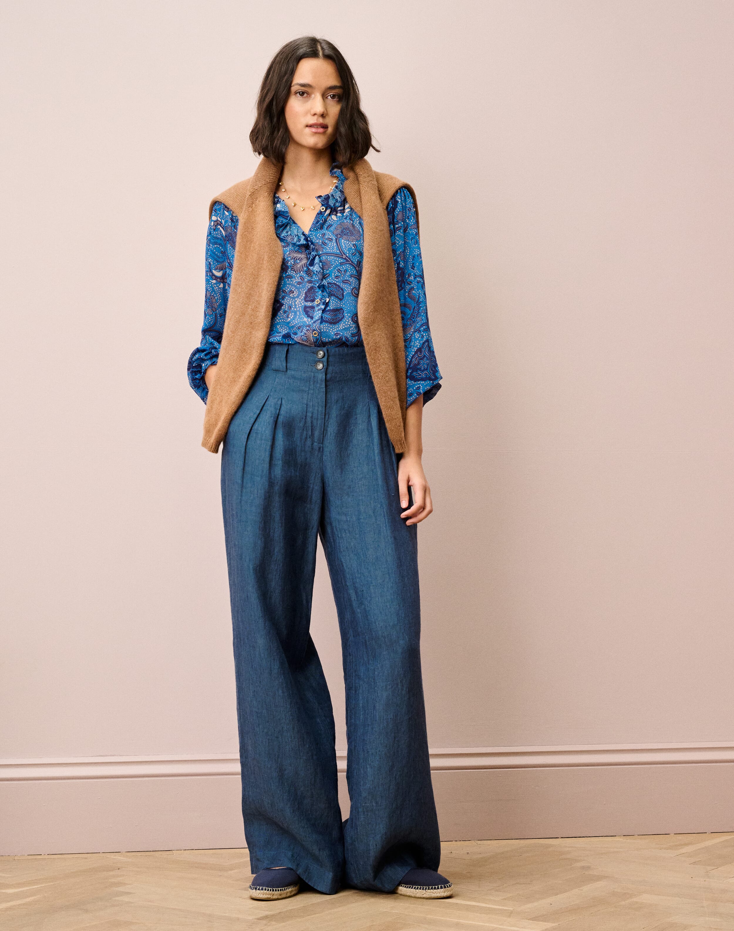Silk Frill Front Blouse