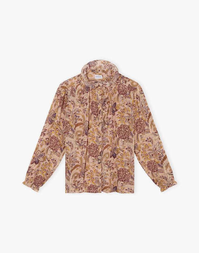 Silk Frill Front Blouse