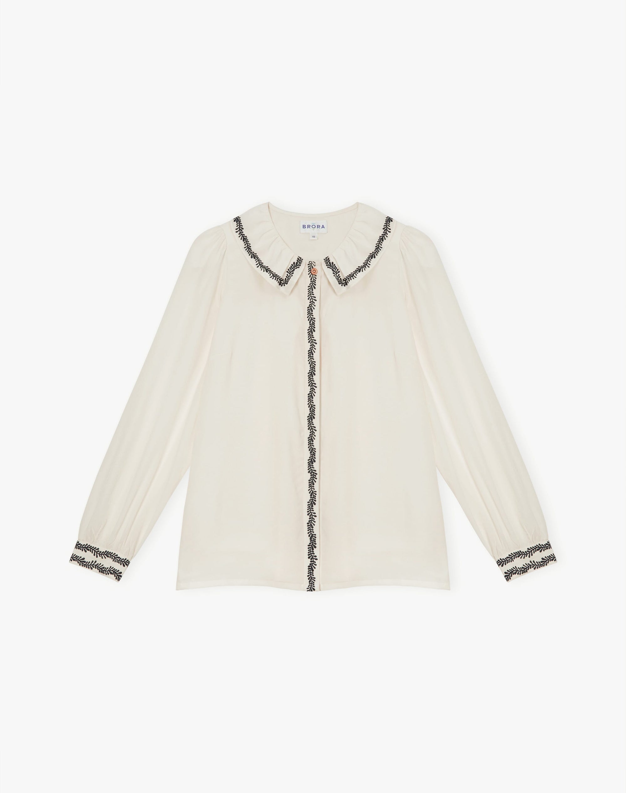 Silk Crepe De Chine Embroidered Blouse