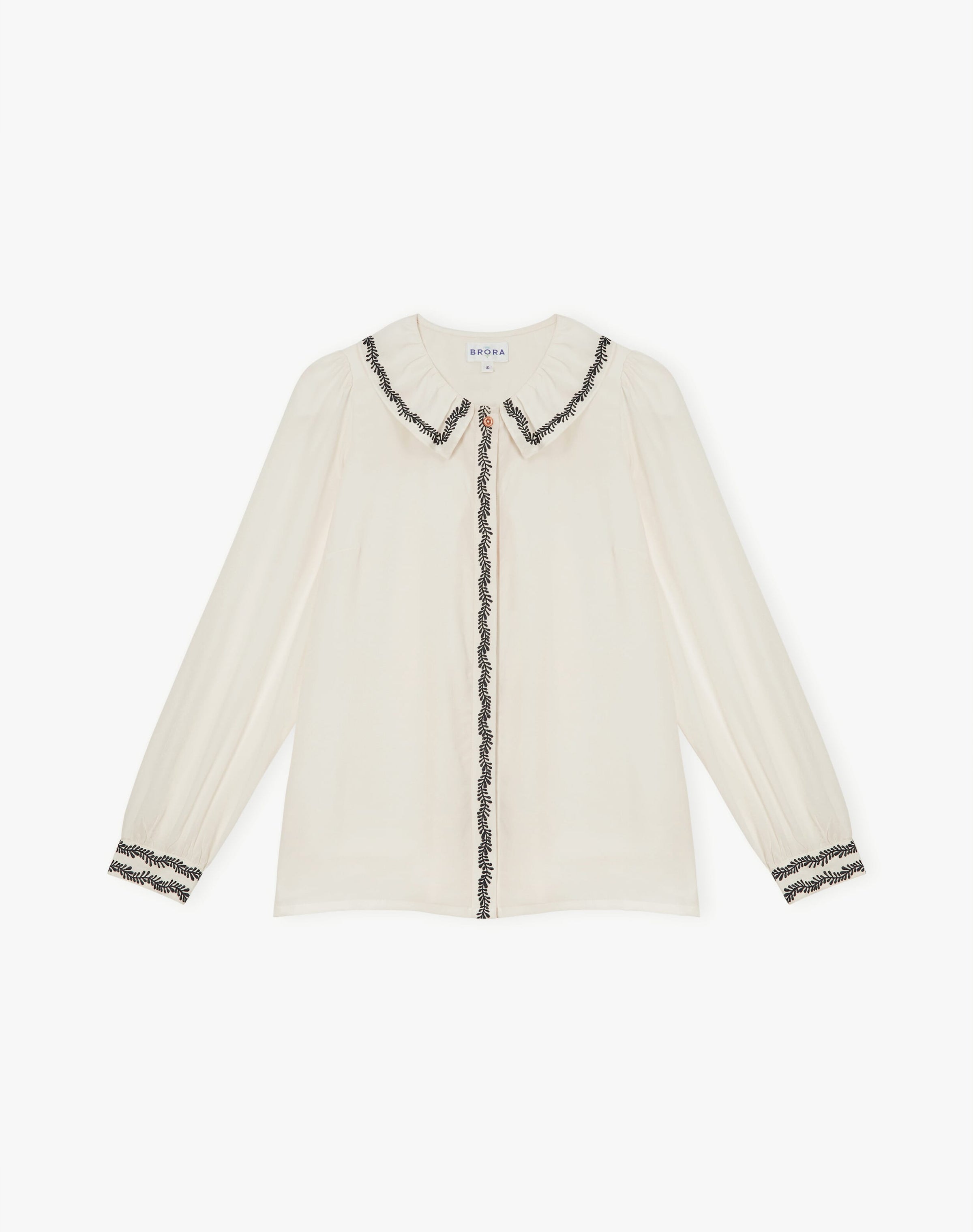Silk Crepe De Chine Embroidered Blouse