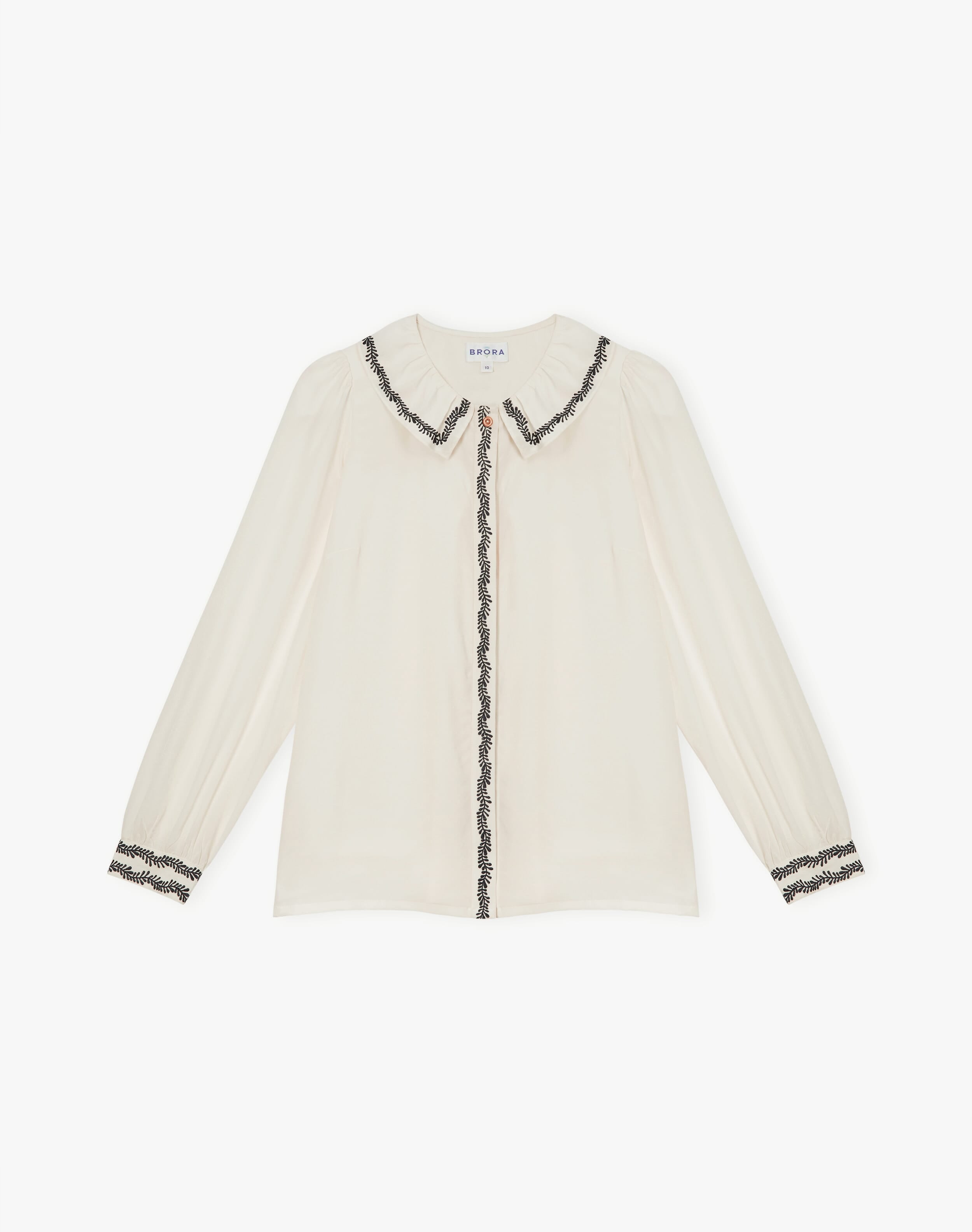 Silk Crepe De Chine Embroidered Blouse