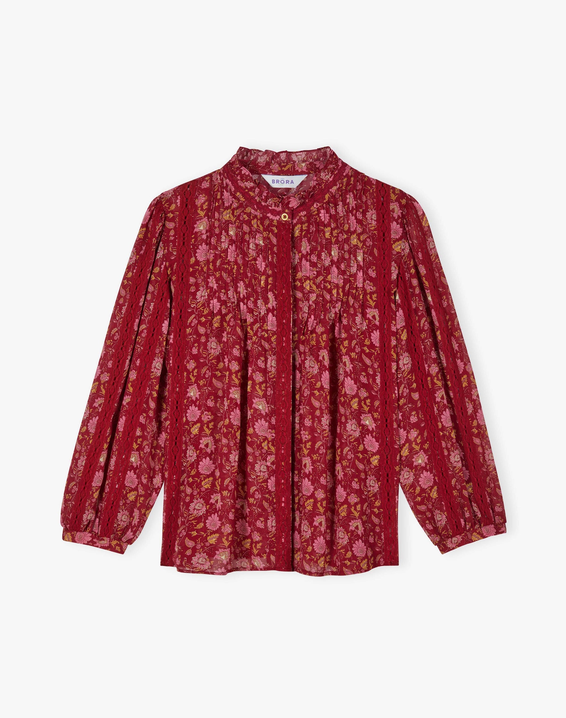 Silk Floral Block Print Shirt