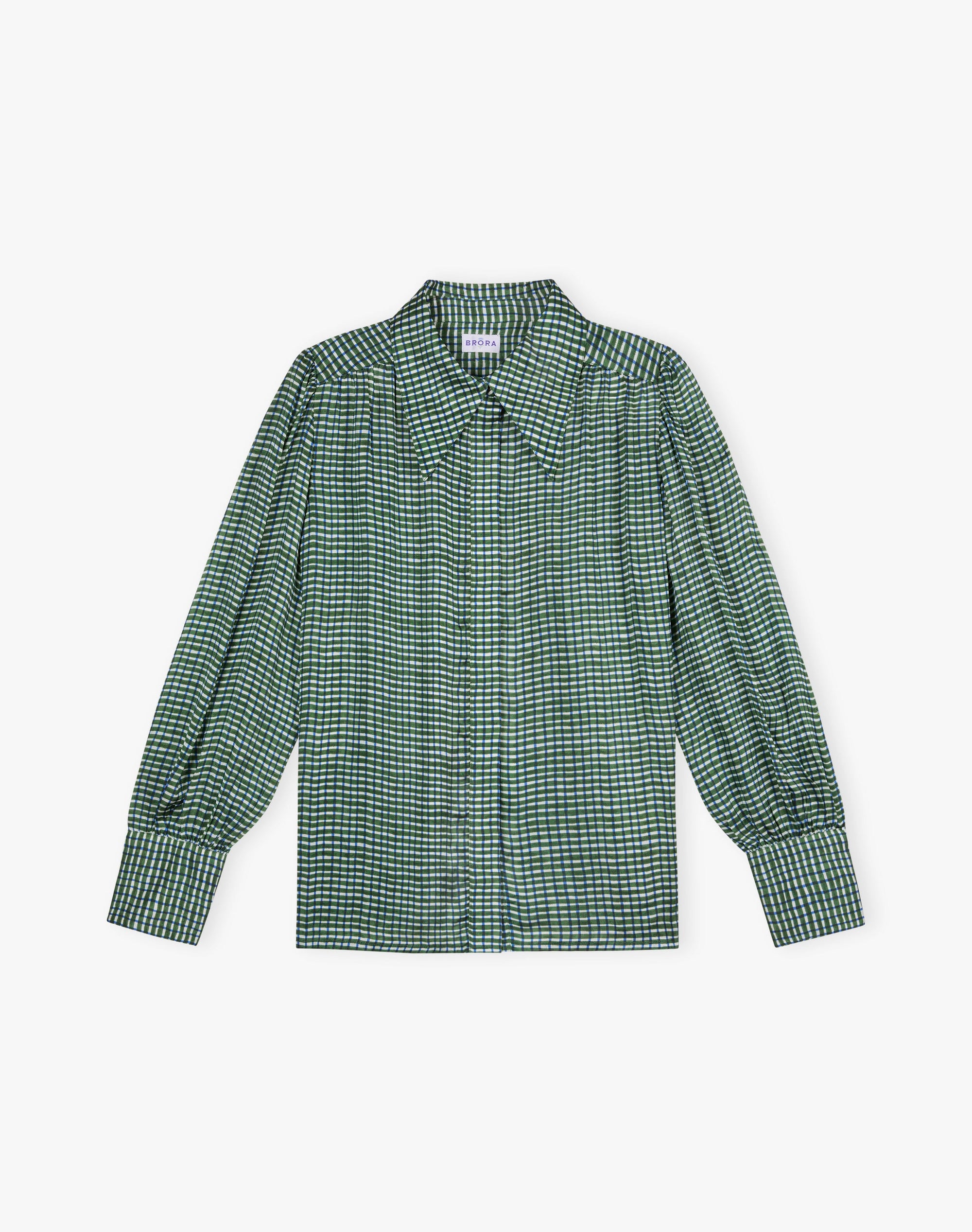Graphic Check Dagger Collar Shirt