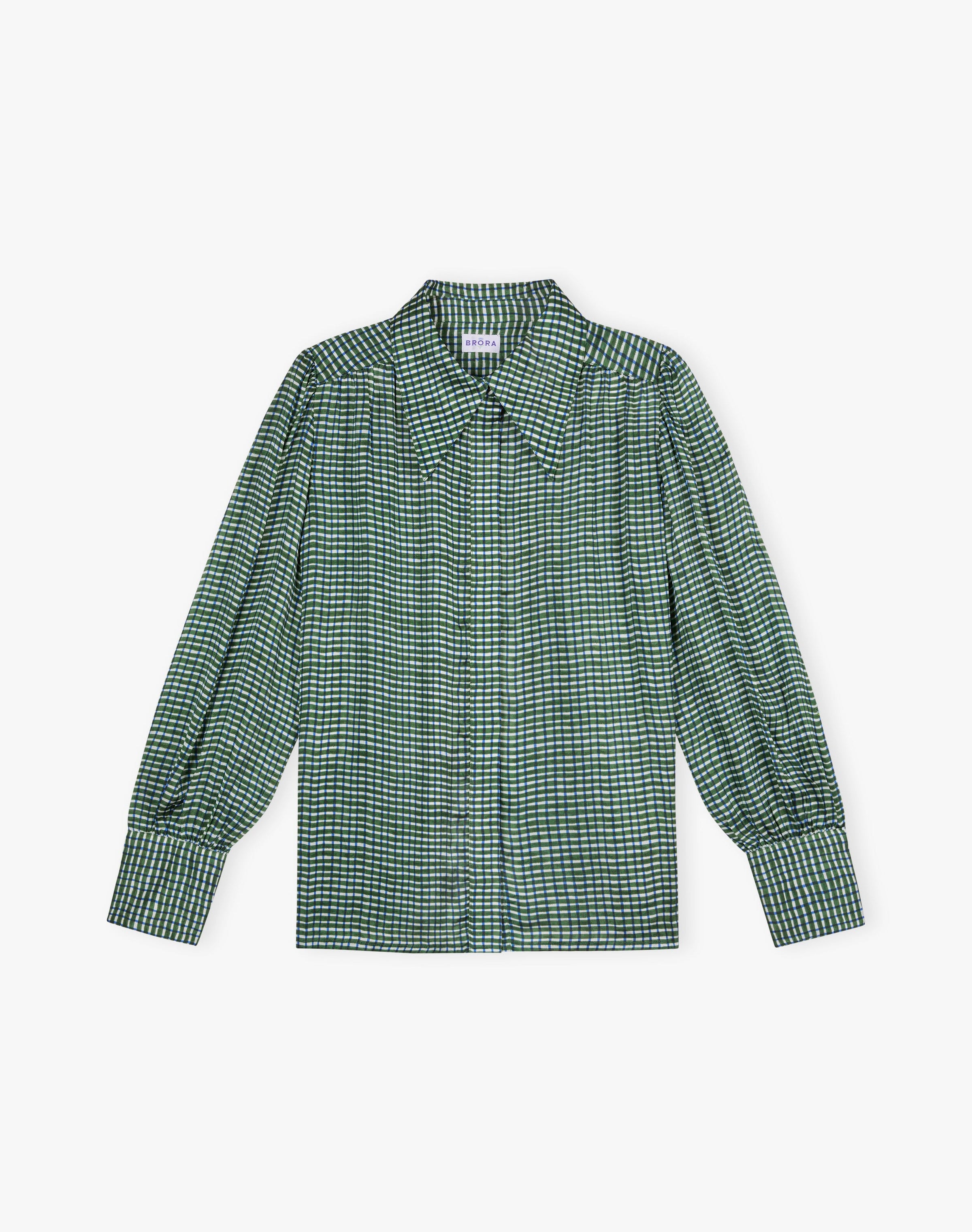 Graphic Check Dagger Collar Shirt