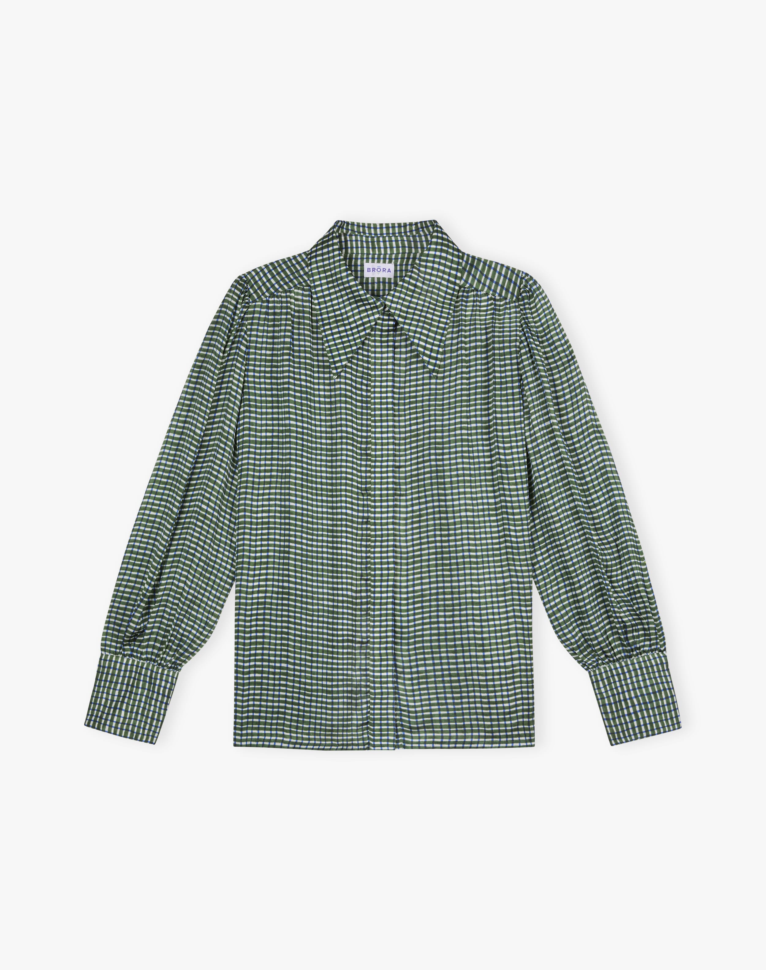 Graphic Check Dagger Collar Shirt