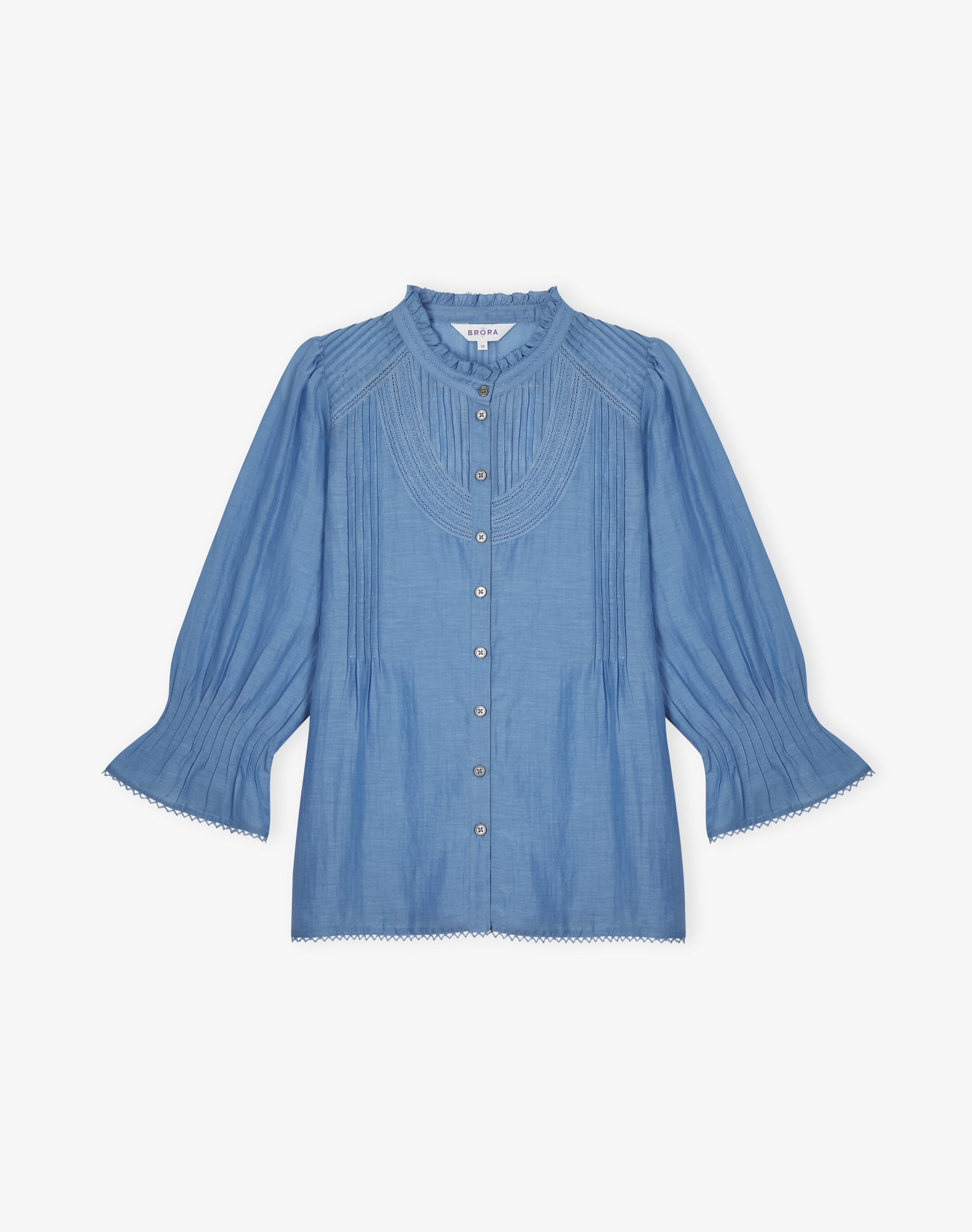 Silk Cotton Pintuck Blouse