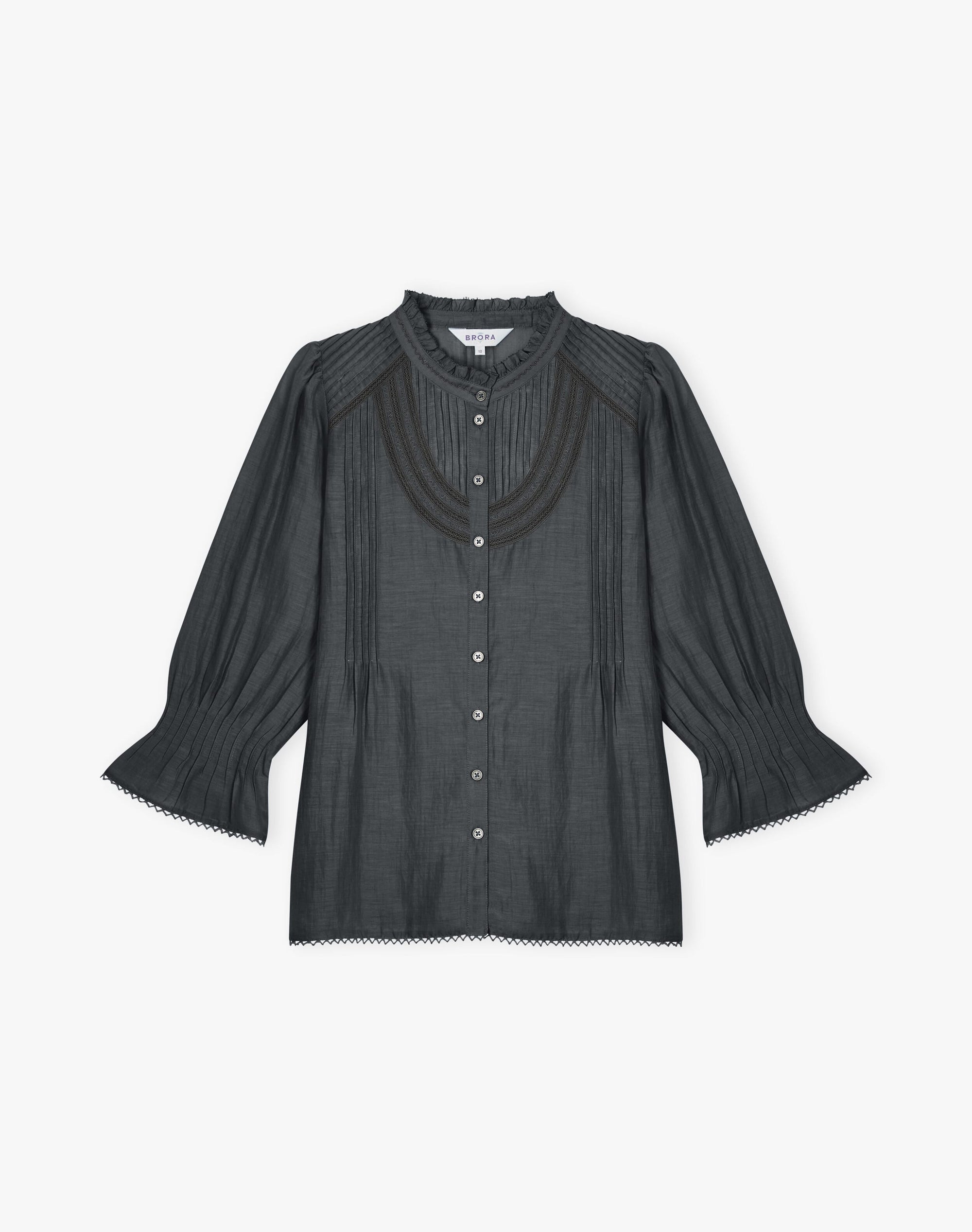Silk Cotton Pintuck Blouse