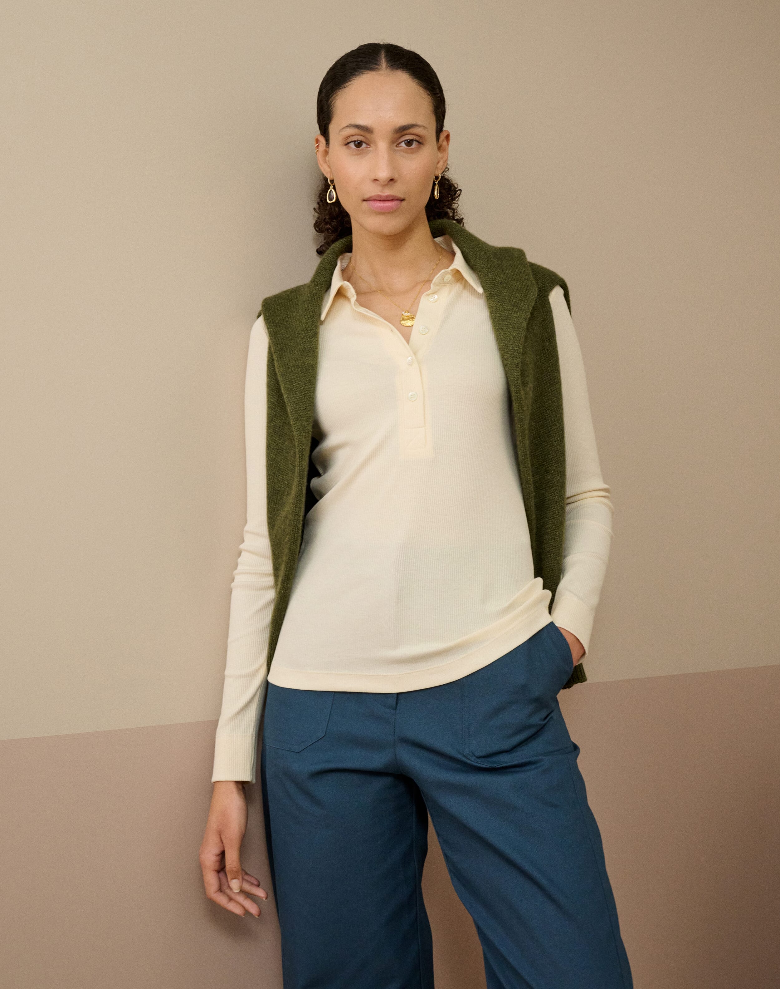 Organic Cotton Ribbed Jersey Shirt