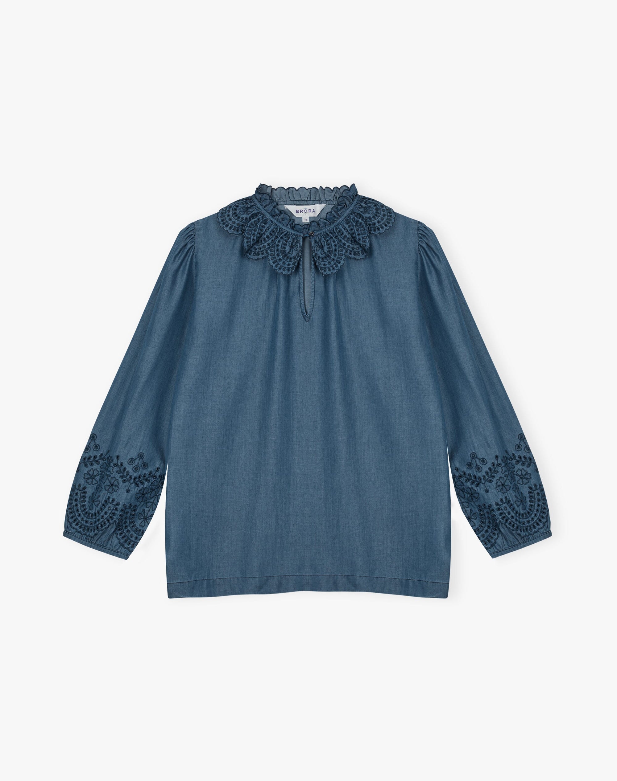 Broderie Anglaise Chambray Blouse