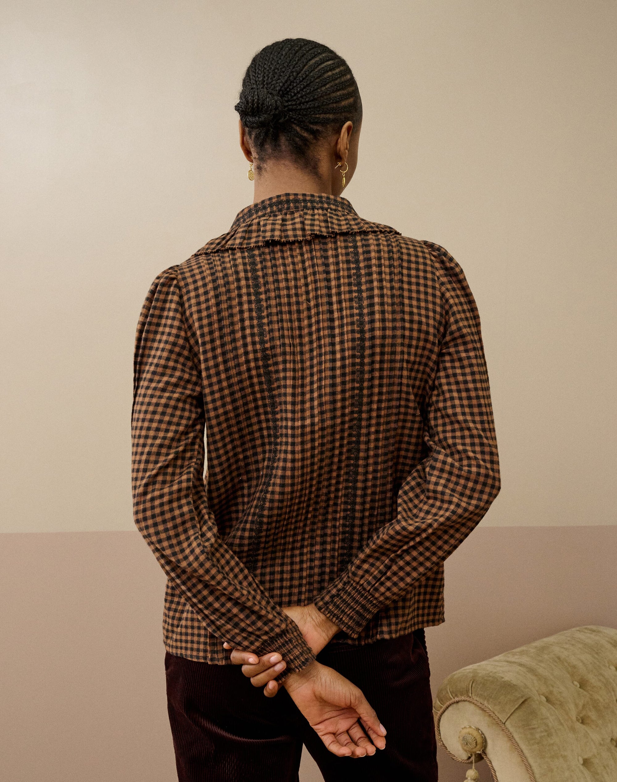 Brushed Cotton Gingham Blouse