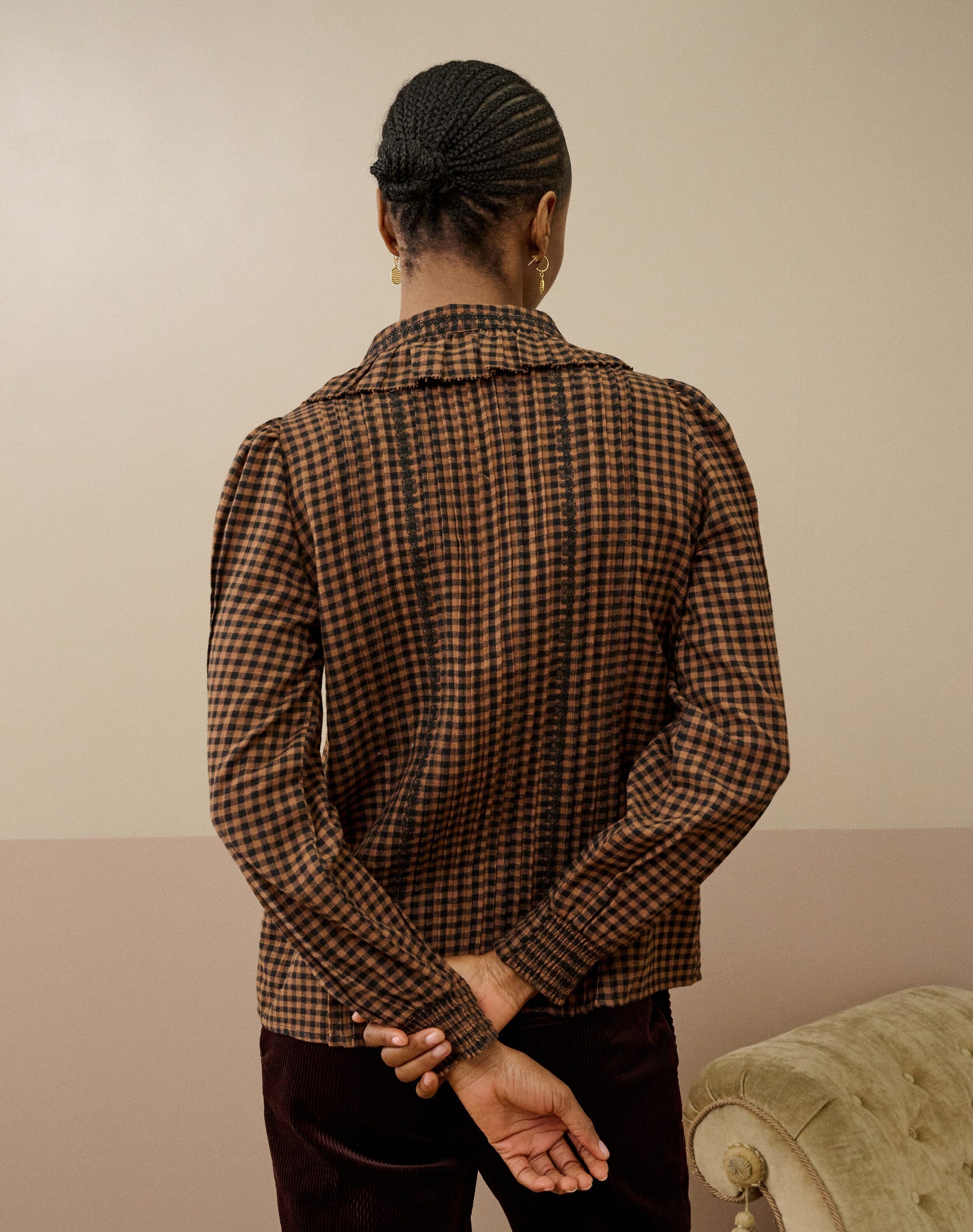 Brushed Cotton Gingham Blouse