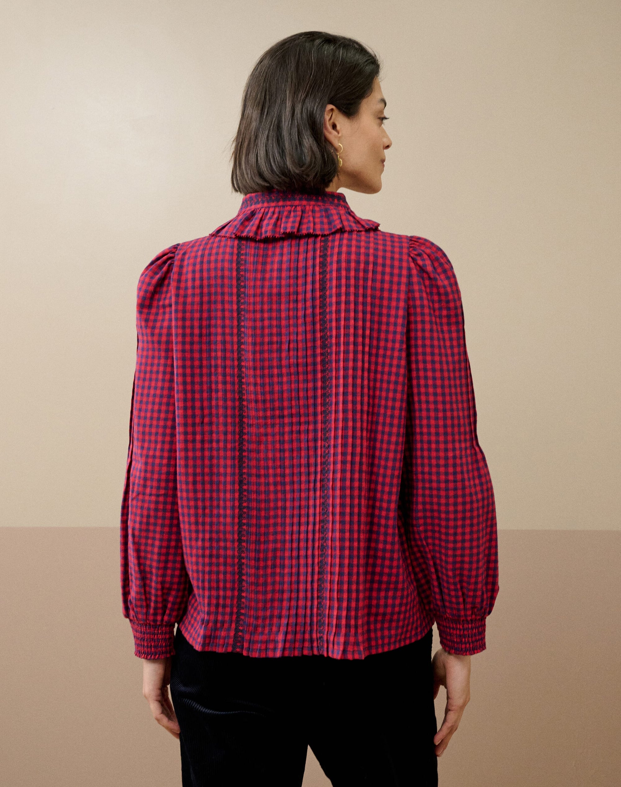 Brushed Cotton Gingham Blouse