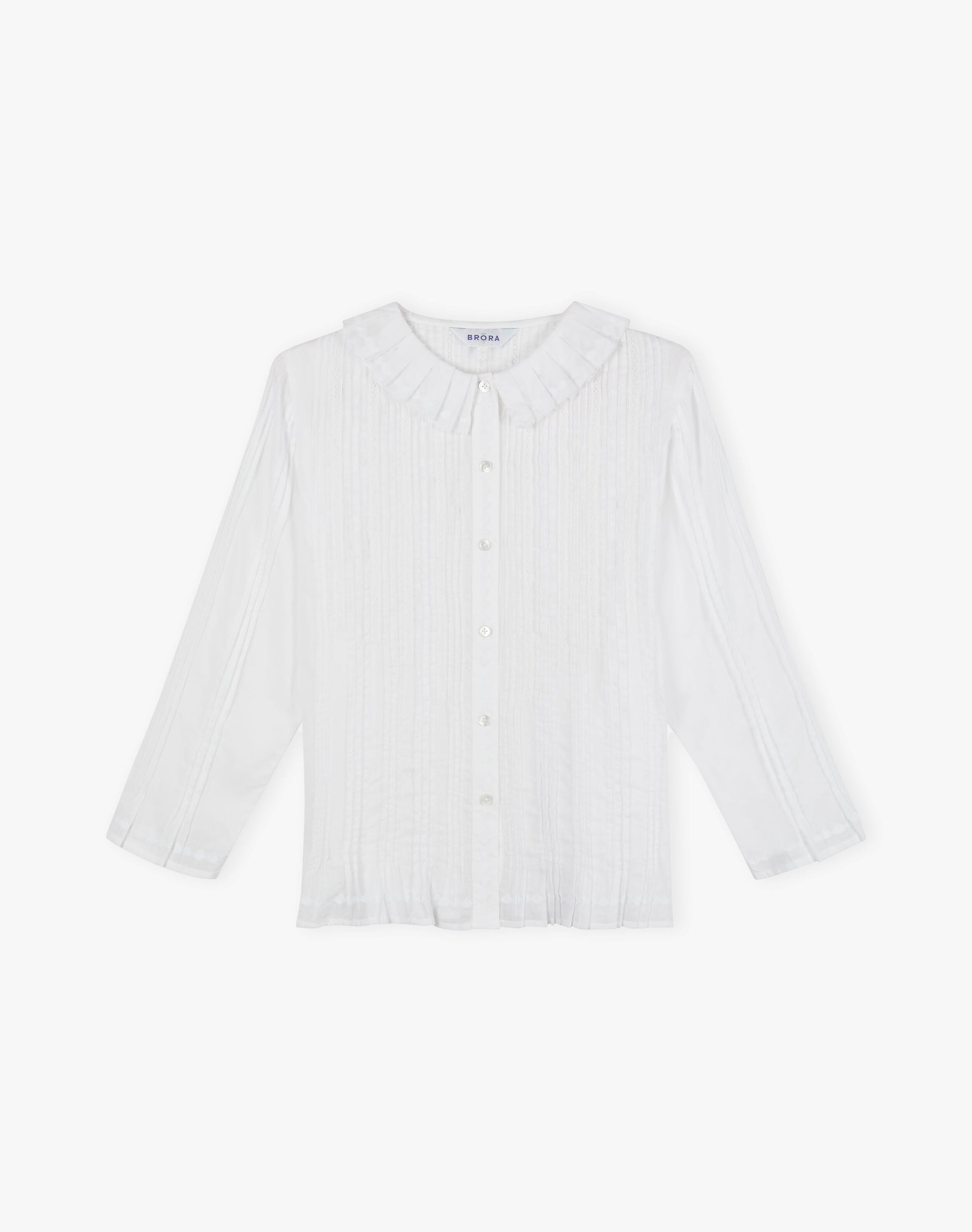 Organic Cotton Pintuck & Lace Blouse