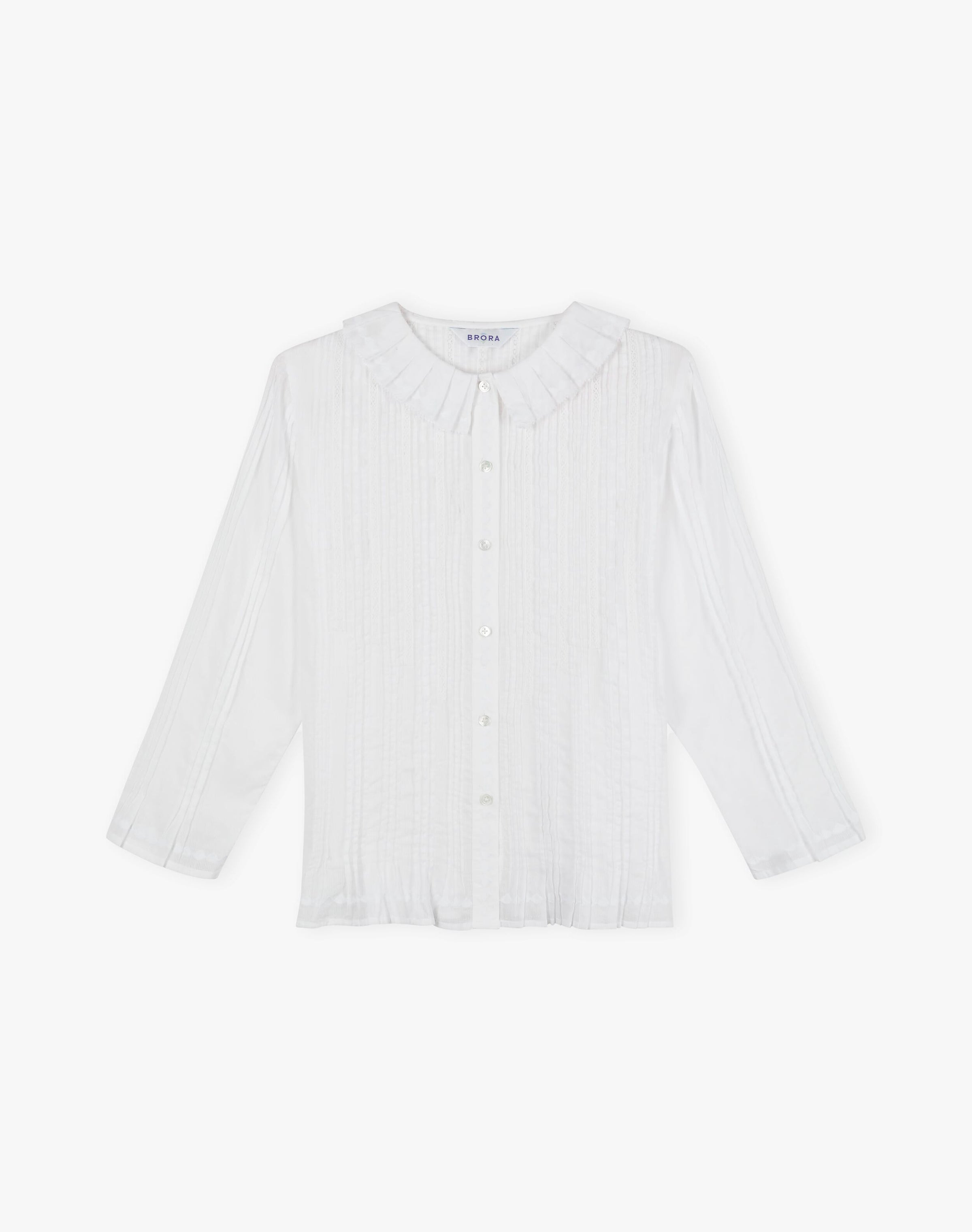 Organic Cotton Pintuck & Lace Blouse